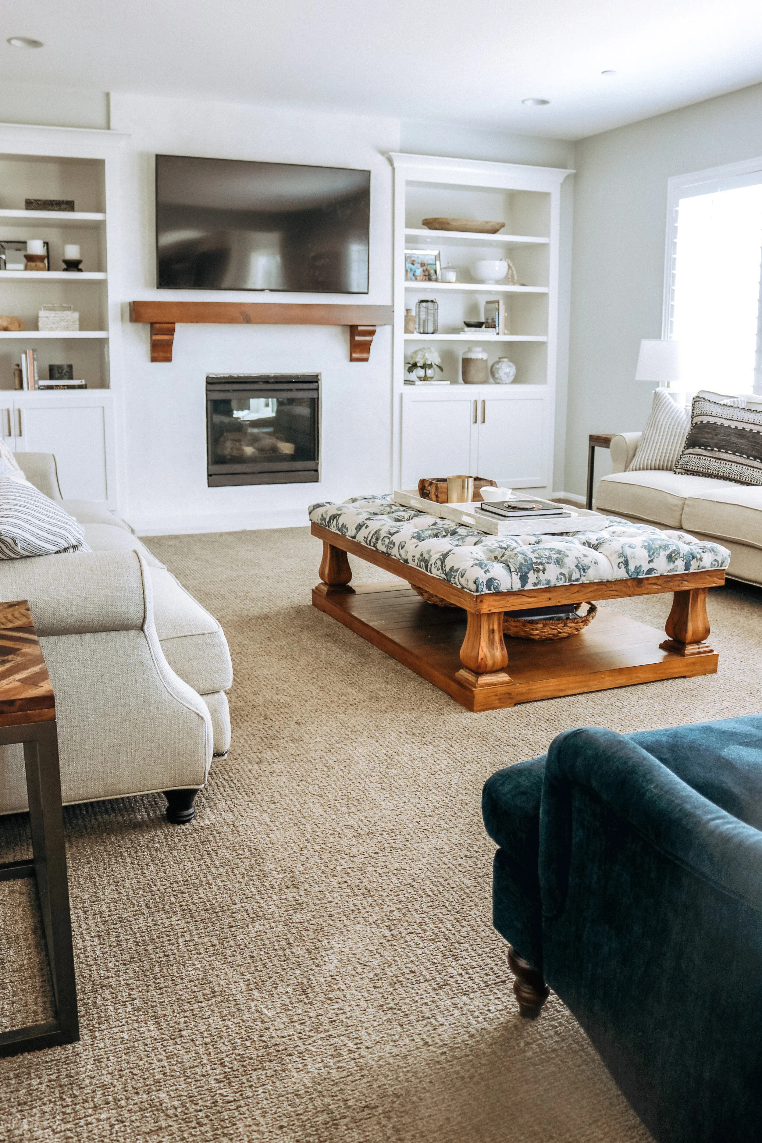 Mediterranean california style living room design