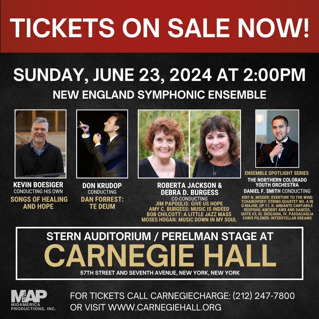 TICKETS ON SALE NOW!! 
Sunday, June 23th at 2:00PM 
Stern Auditorium / Perelman Stage at Carnegie Hall ✨🎶
For tickets, visit the link: https://tinyurl.com/Jun23CarnegieHall
Or call CarnegieCharge (212-247-7800)
Box Office located at 57th Street and 