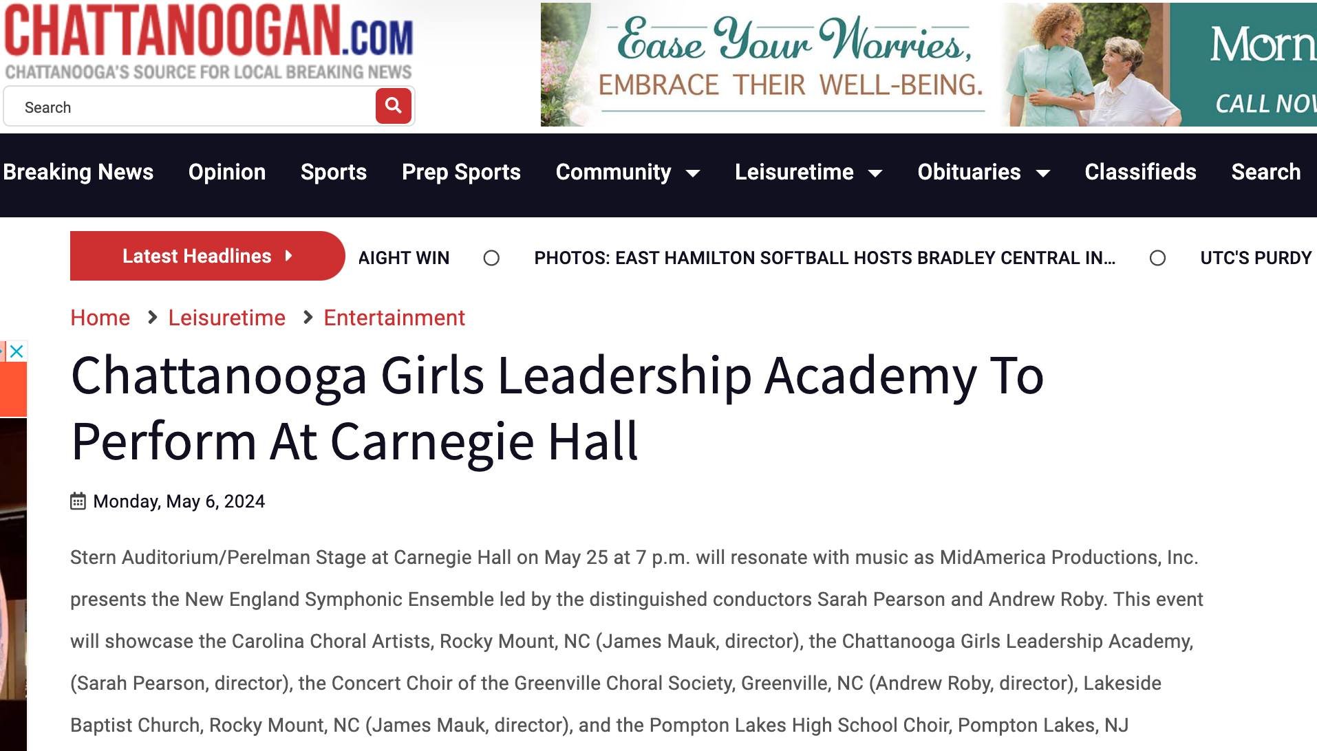 Shout out to @thechattanoogan for sharing @cgla_chatt upcoming performance at @carnegiehall on Saturday, May 25th.

Tickets still available!

#Linkinbio #chattanooga #onthemap2024