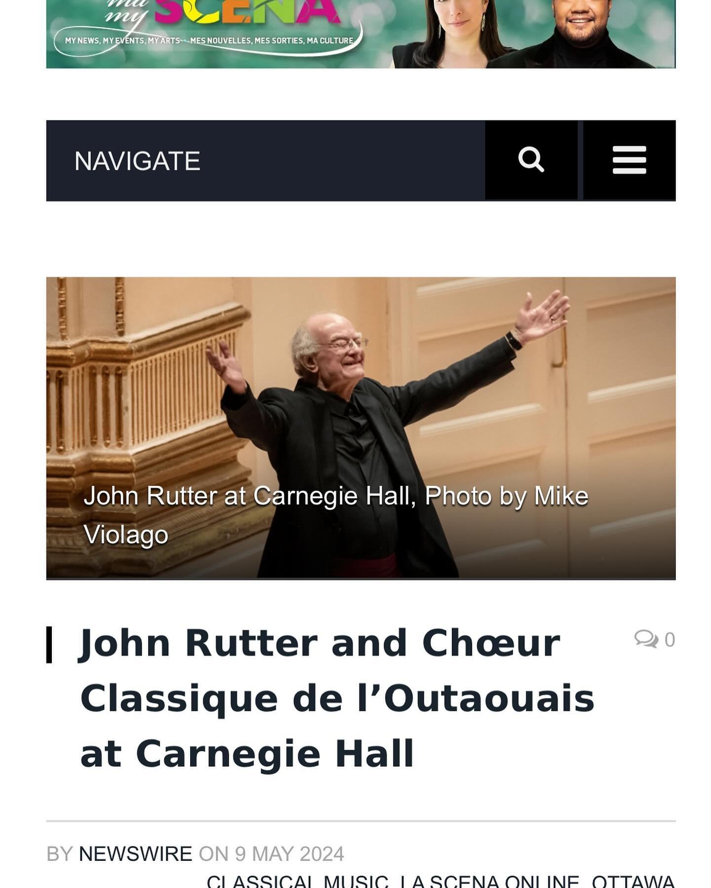 Thank you @lascenamusicale for sharing Ch&oelig;ur classique de l&rsquo;Outaouais upcoming performance at @carnegiehall on Saturday, May 25, 2024. Get your ticket today!
#choralmusic #choralsinging #carnegiehall #gatineau #gatineauottawa