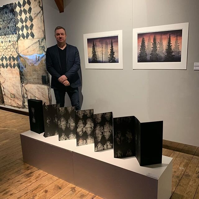 At the Nordic Printmaking Triennial. Norrk&ouml;ping. Presenting two prints and an artist book. #art #printmaking #graphic #prints #etching #artistbooks #heliogravure #norrk&ouml;ping #sweden #jannelaineart photo by Virve Lilja