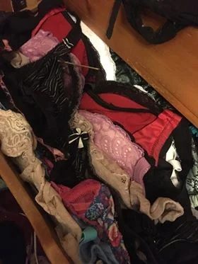 A crappy picture of.... most of my bra collection. 