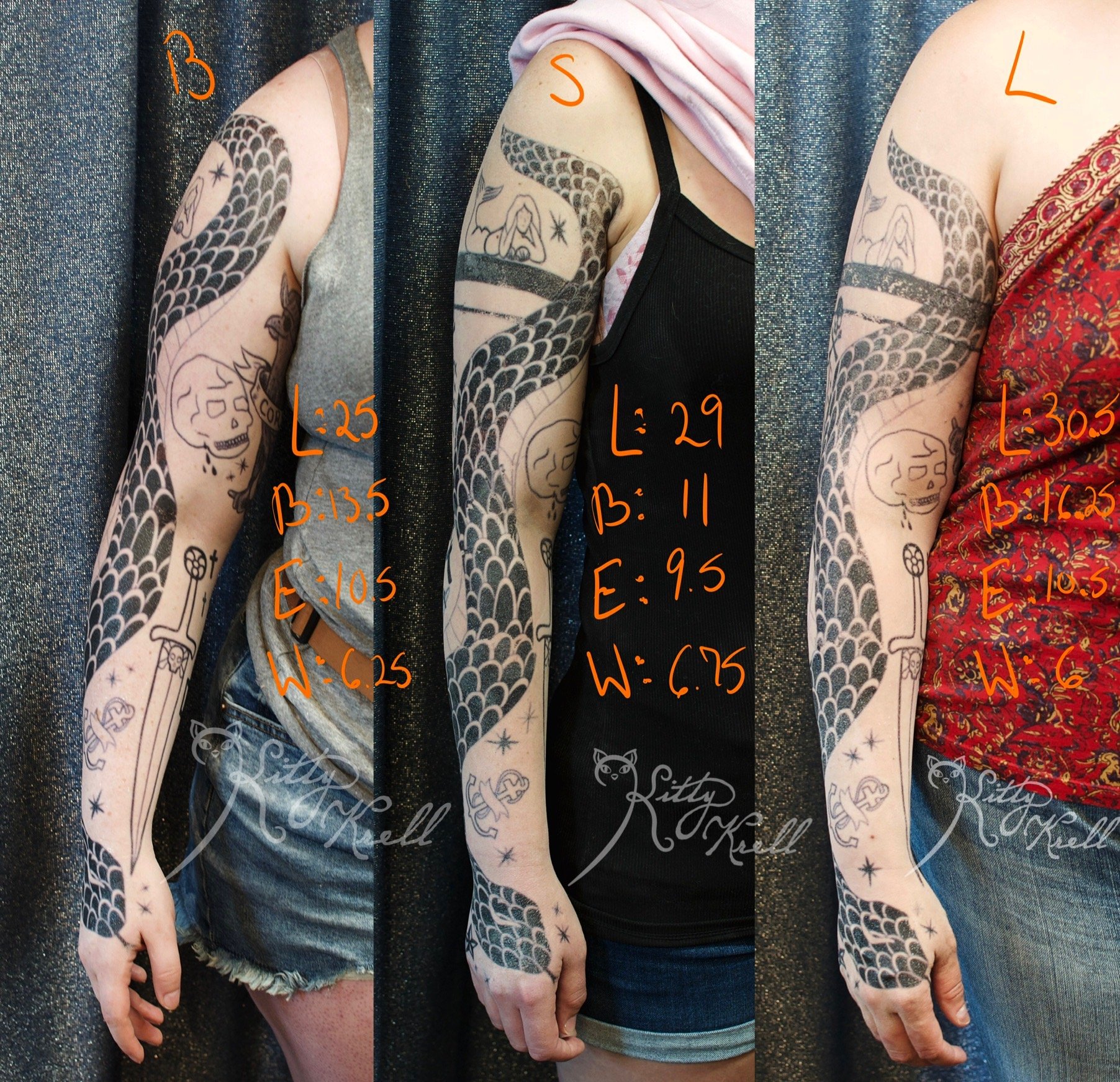Tattoo Sleeve (Angel of Death Reaper) - Temporary & Fake Tattoo Novelty -  Biker, Rocker, Punk