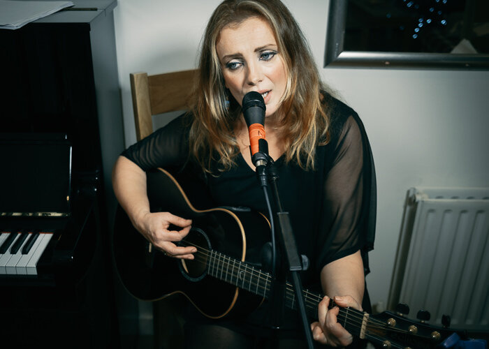 Christine Bovill during a Facebook Live performance