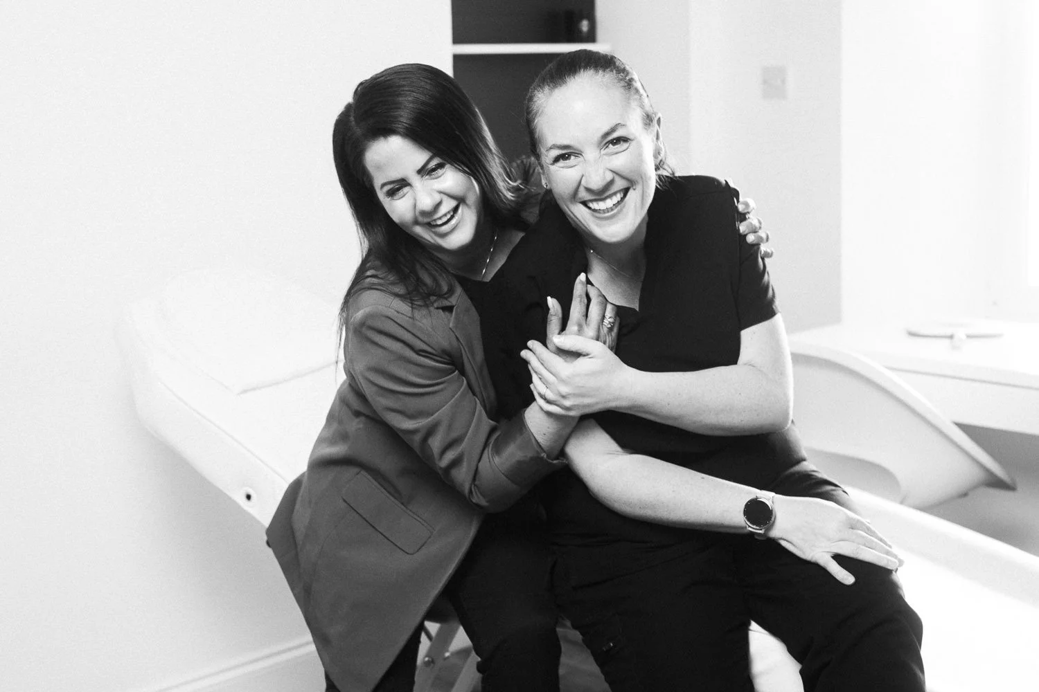 Dr Lauren and colleague, between treatments