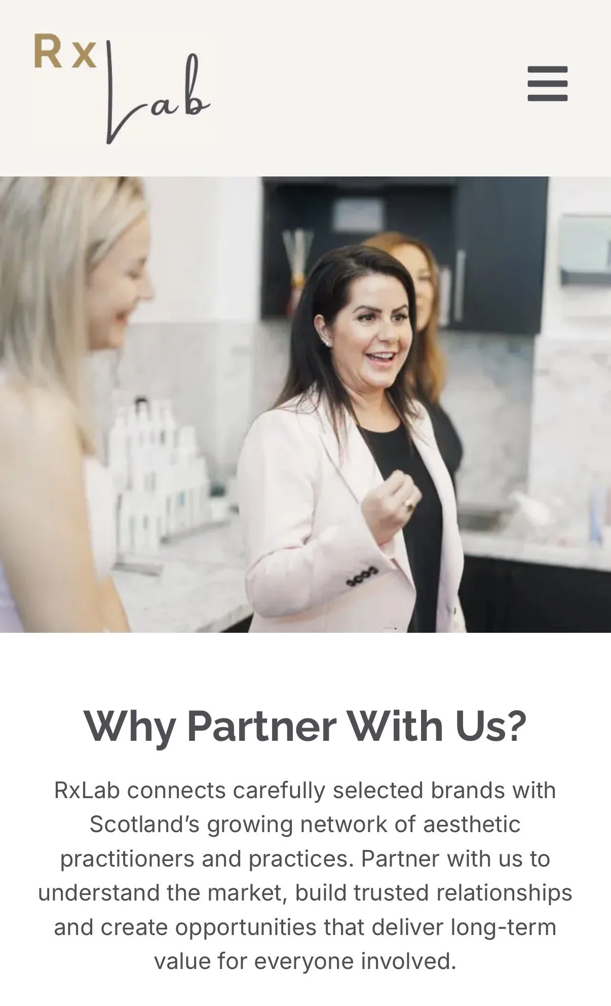 RxLab website, partner page