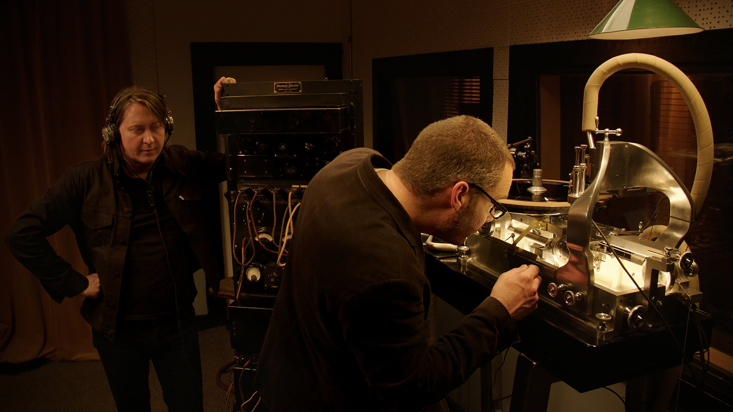 Nick Bergh and Bernard MacMahon with the Western Electric Recording System