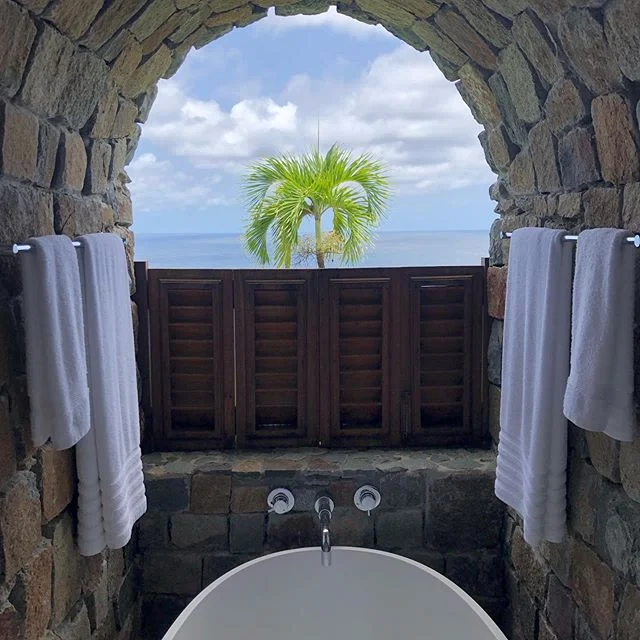 One of so many &ldquo;wow&rdquo; moments as we tour villas all over Mustique. 🌴