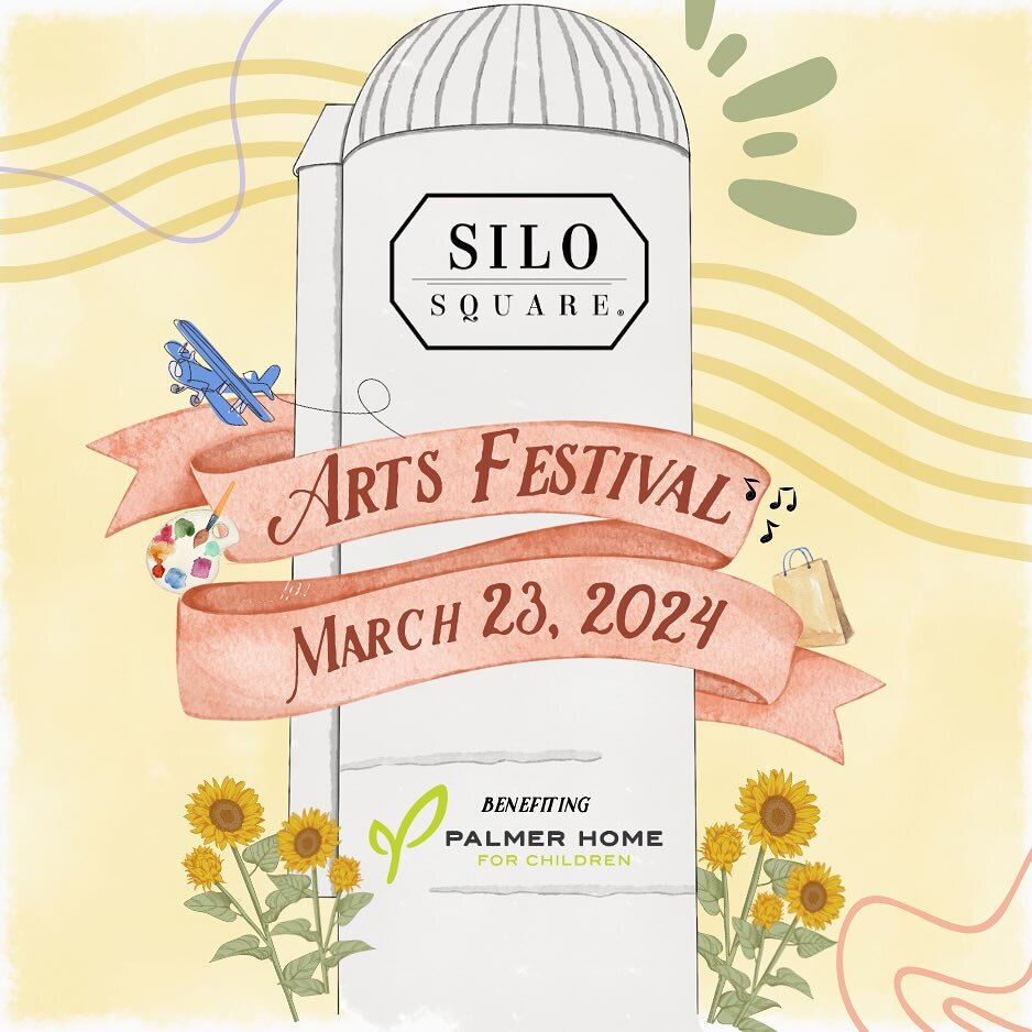 Make plans to join us on Saturday, March 23rd from 10:00-4:00 for a fun day of shopping, eating, &amp; raising money for an amazing organization! ALL proceeds from the Silo Square Arts Festival will benefit Palmer Home. 

🎨 We are looking for local 