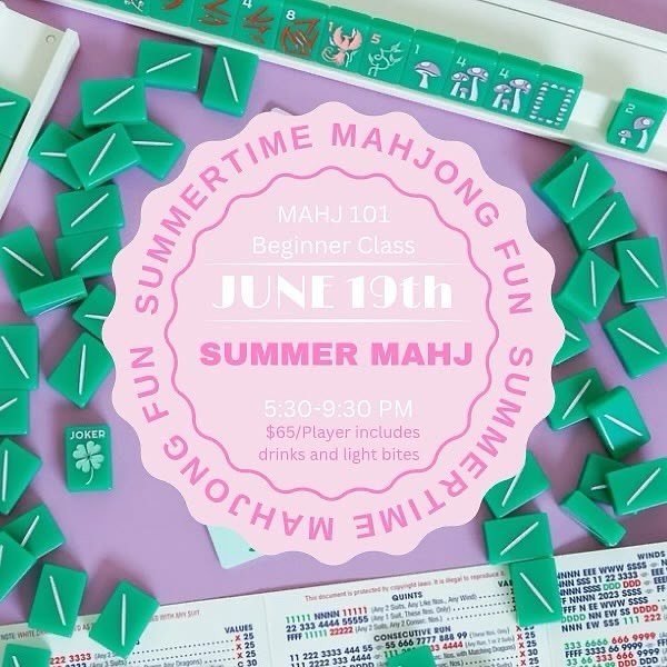 Get your Mahj on with @dappled.shop! One week away from your chance to learn all the basics of Mahjong with Libby &amp; Melissa! Already a pro (or at least played a time or two), join the Summer Mahjong League for a little friendly completion every r