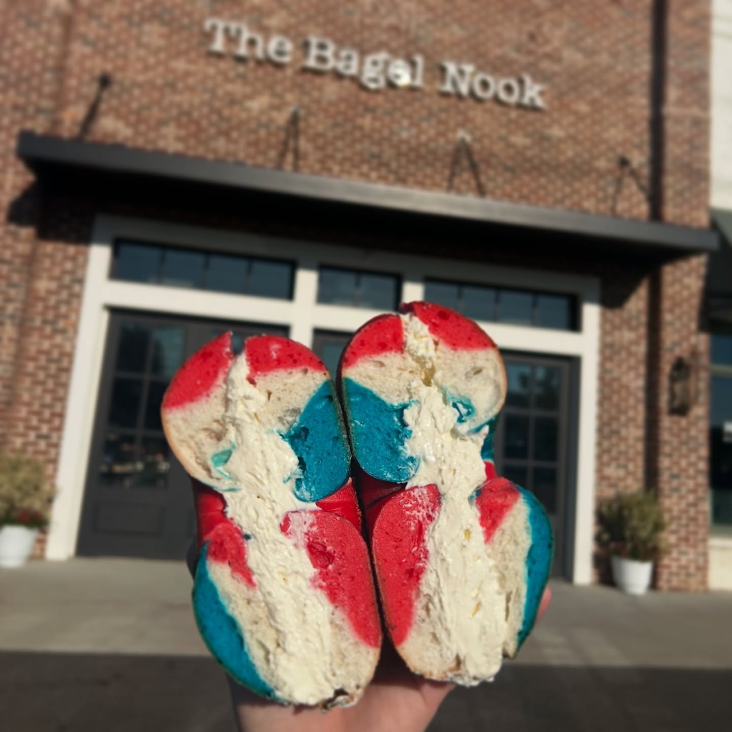 Rise &amp; shine&mdash; it&rsquo;s Fourth of July (Eve) 🇺🇸🎇

Celebrate with Bagel Nook&rsquo;s limited edition Fourth of July bagel! Add bacon, egg, and cheese to make it a complete breakfast.

Open Monday-Saturday 6:30am-3:00pm and Sunday 6:30am-