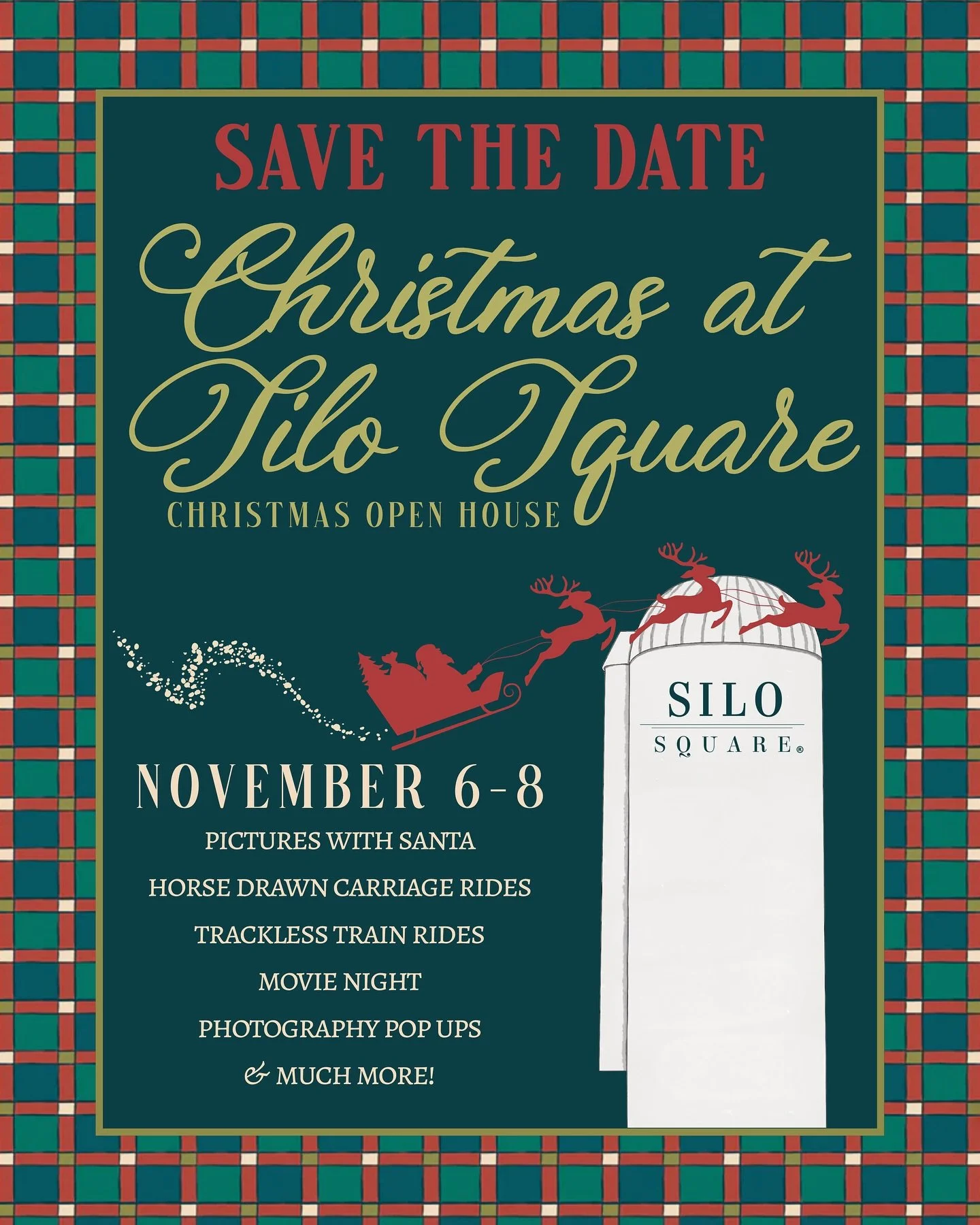 Deck the halls&hellip; the most holly jolly weekend of the year is just ONE MONTH away!!✨🎅🏼🥂
&nbsp;
Mark your calendars for November 6th through 8th for all your favorite Christmas at Silo Square traditions AND the new things we&rsquo;ve added for