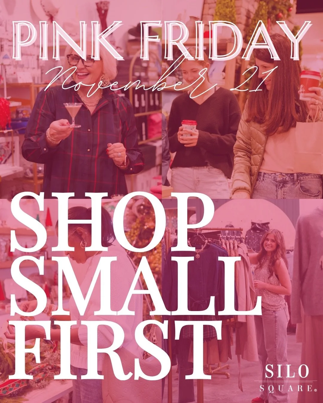 SHOP SMALL FIRST&ndash;&nbsp;Pink Friday is TOMORROW 🎀💖🛍️

Silo Square wants to personally THANK YOU for shopping locally &amp; supporting small businesses. While it&rsquo;s easy to &ldquo;swipe up&rdquo; OR press buy on Amazon &amp; big box store