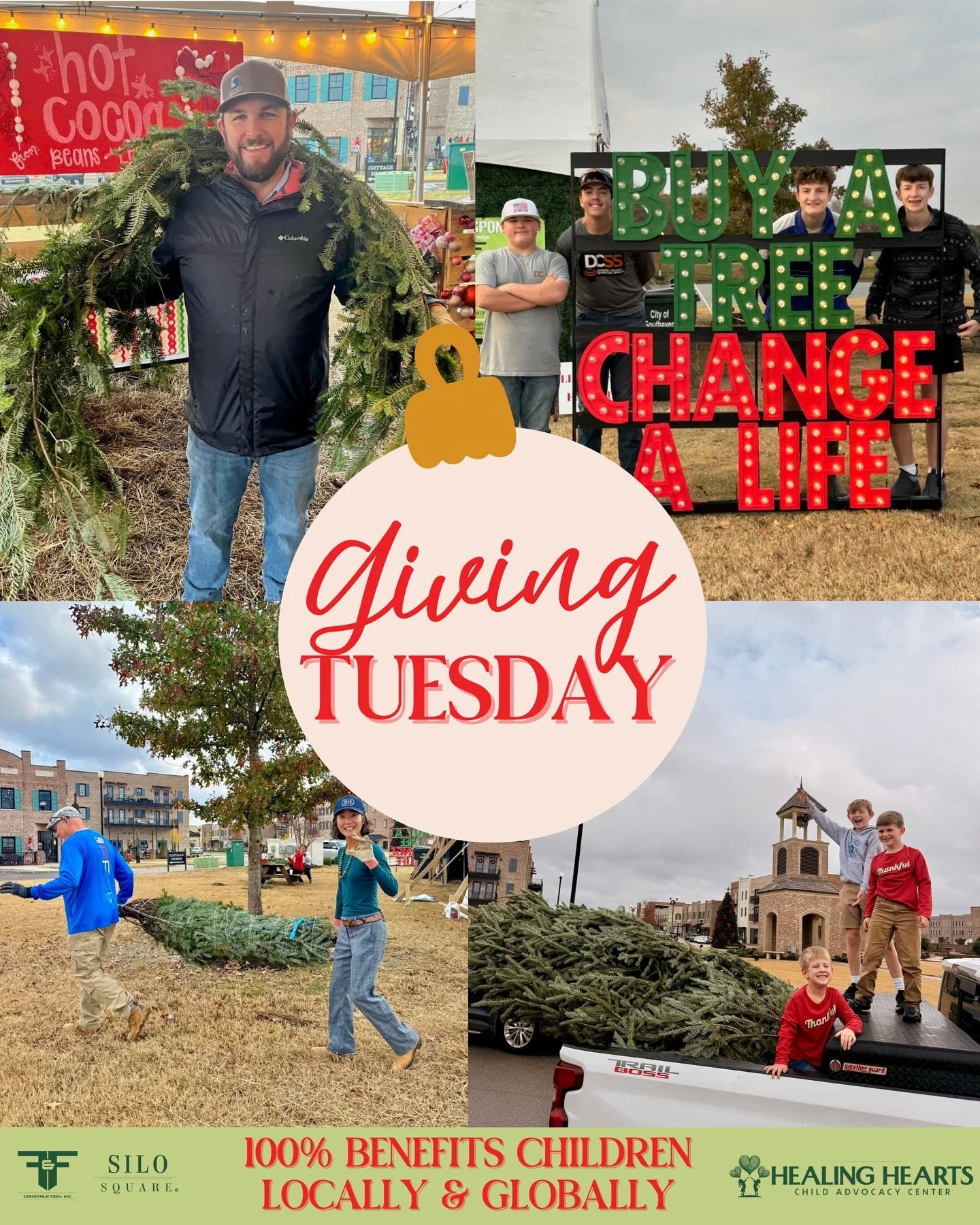 This Giving Tuesday, help make a difference in children&rsquo;s lives globally &amp; locally through Buy A Tree. Change A Life. at Silo Square.🎄❤️ If you still need a live Christmas tree, garland, or wreath, please consider buying from us, where you