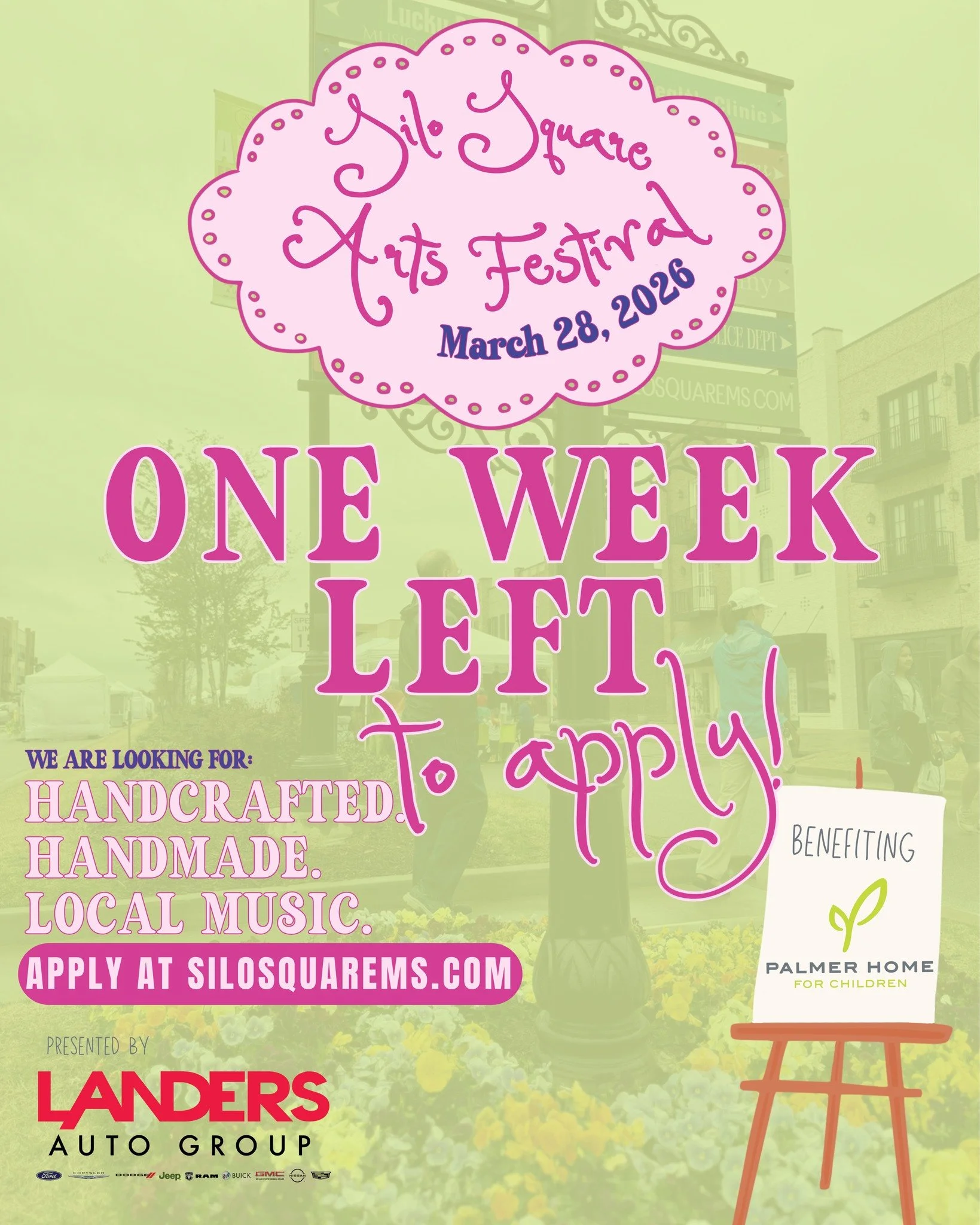 ONE WEEK LEFT to apply for the Silo Square Arts Festival 🎨 🎶

We are looking for local art vendors to sell their handcrafted, handmade items &amp; local musicians to perform&mdash; if you are interested in applying, please visit our website for mor