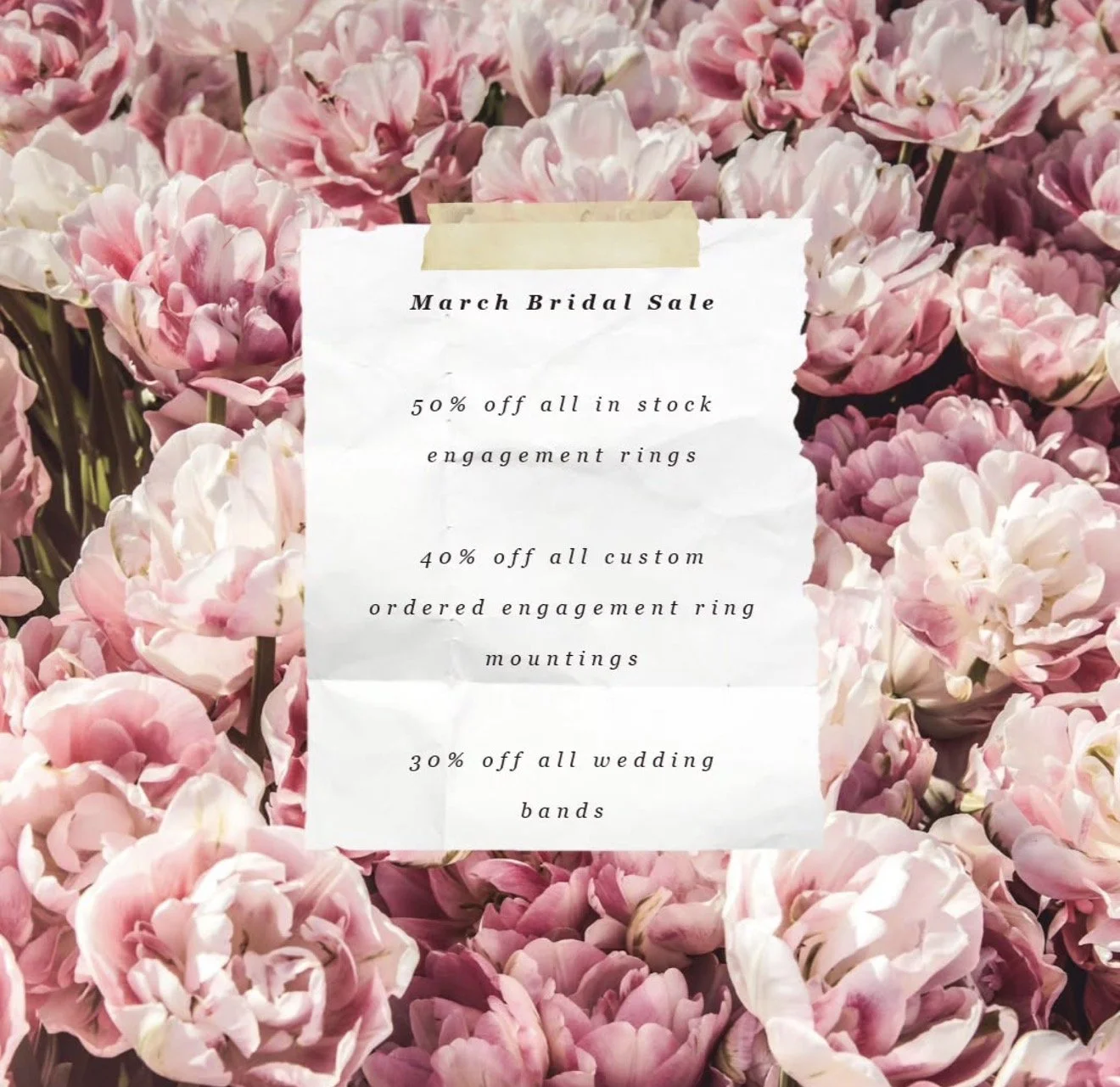 Custom Jewelry Bridal Sale 