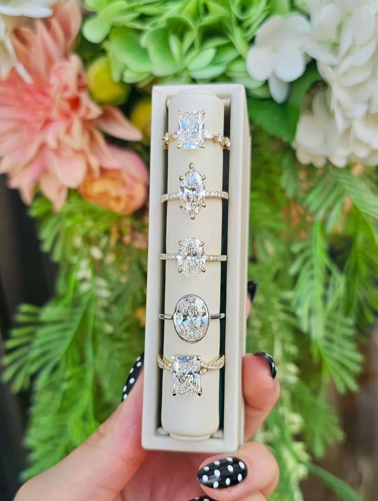 If you have been thinking of proposing or wanting to upgrade&hellip; NOW IS THE TIME! 🥂💍💕

Custom Jewelry&rsquo;s Semi-Annual Bridal Sale just started, and they have hundreds of rings in stock and ready for you!

&bull;50% off all in-stock ring mo