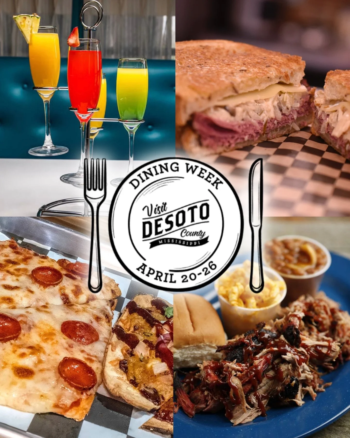 Happy DeSoto County Dining Week! 🍽️

Now through April 26, enjoy special discounts at four of our restaurants in Silo Square: 

&bull; Central BBQ: $10 pork plate
&bull; Pars &amp; Pints: $16 flatbread flight
&bull; South Point Grocery: $7.99 Rick&r