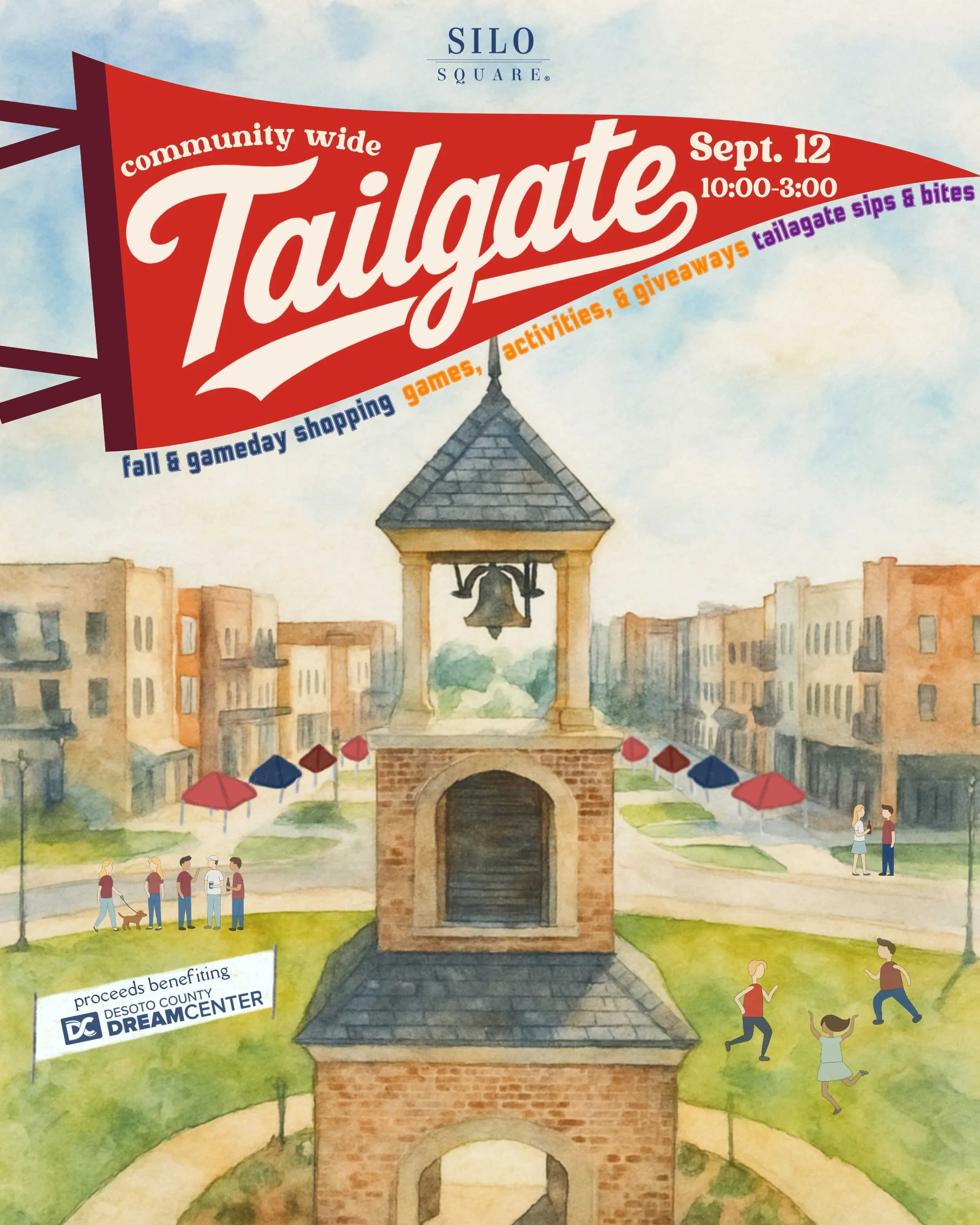 We are excited to announce that the Silo Square Community-Wide T A I L G A T E is back&mdash; a day of fall &amp; gameday shopping, tailgate sips &amp; bites, games, &amp; giveaways! Each business will have their own tailgate tent serving delicious b