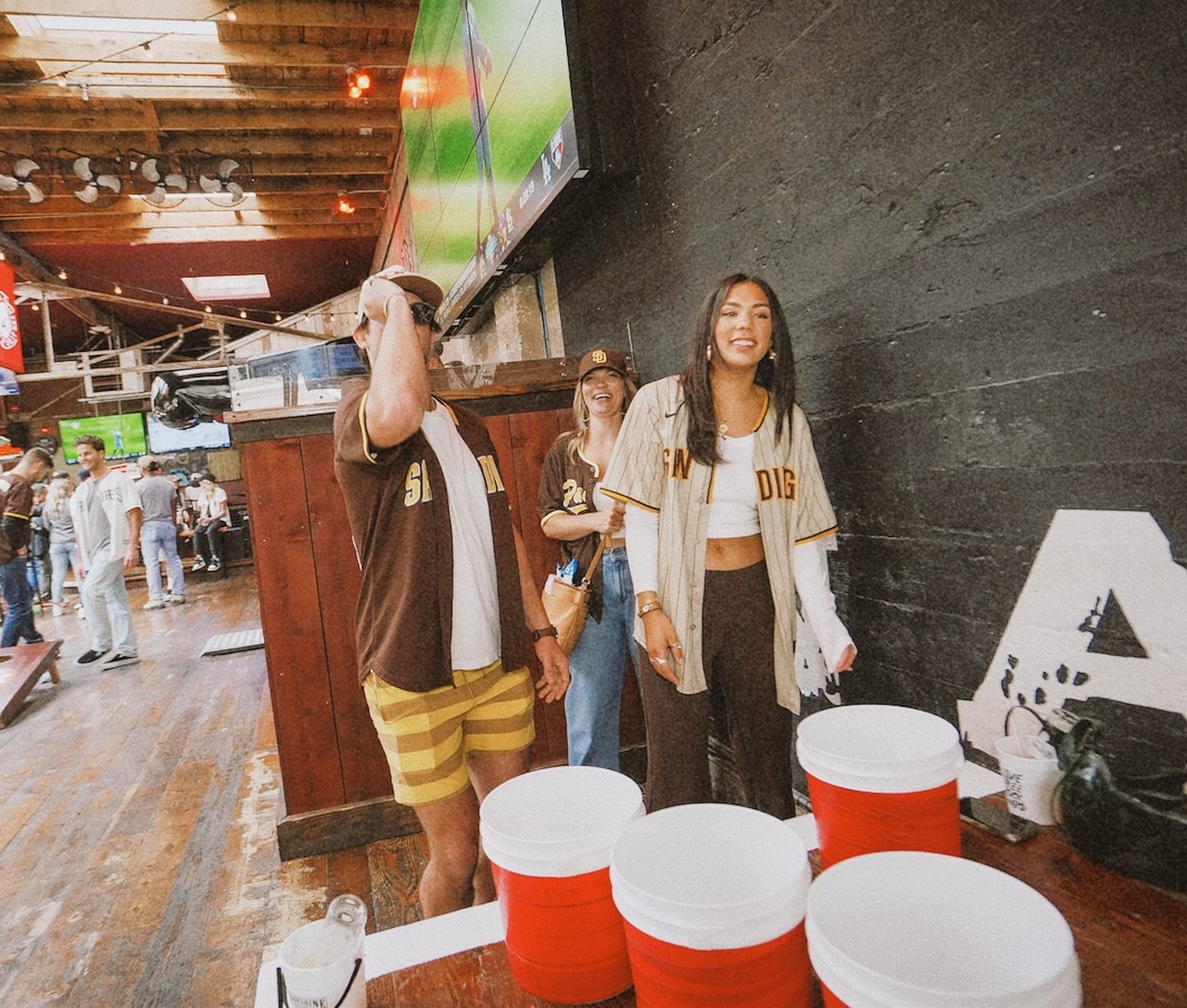 Get a round and play around before heading to Petco Park! 🍺🏓