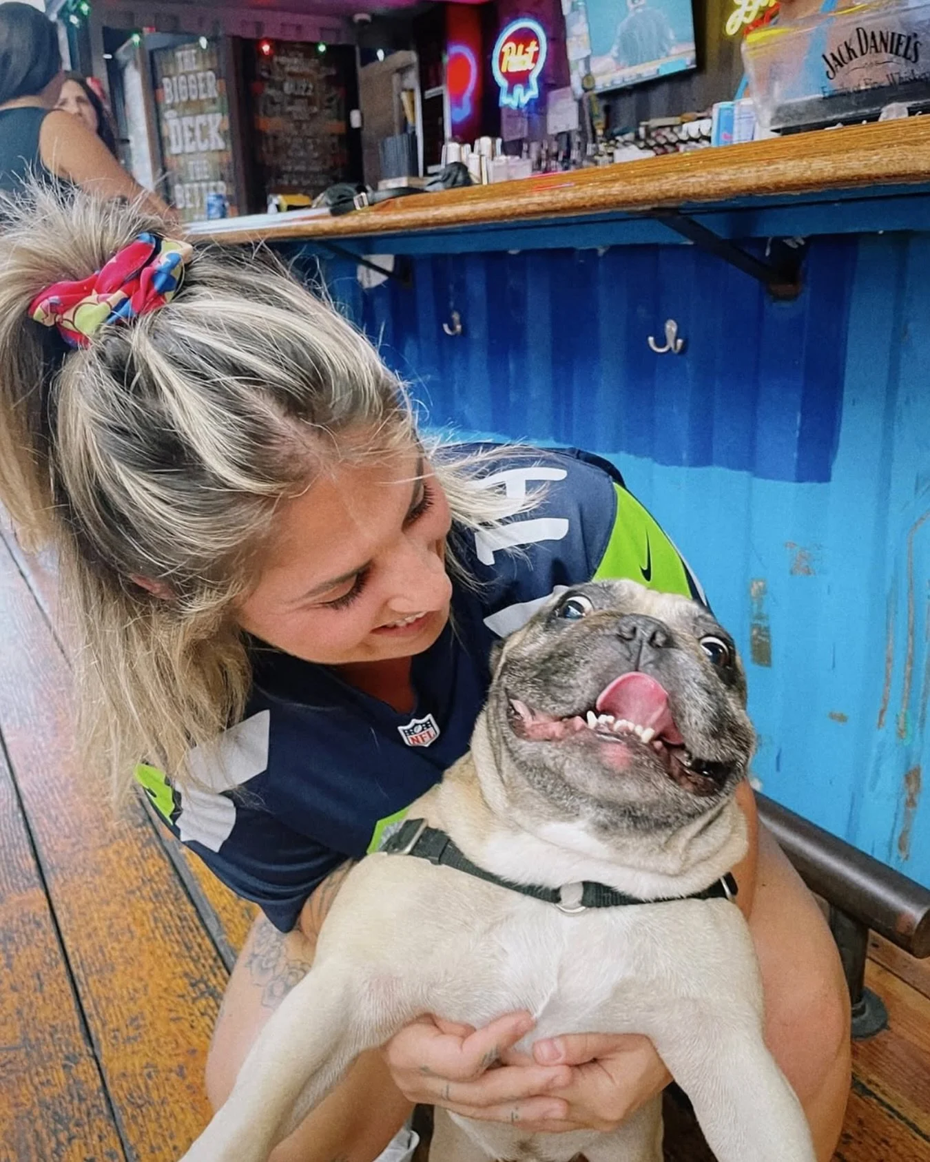 This is how excited we are for GAME DAY! 🏈

Watch the NFL Conference Championships today at The Deck&mdash;Broncos vs. Patriots &amp; Rams vs. Seahawks. Game ON sound, ON the big screen! Doors at 11am🍻