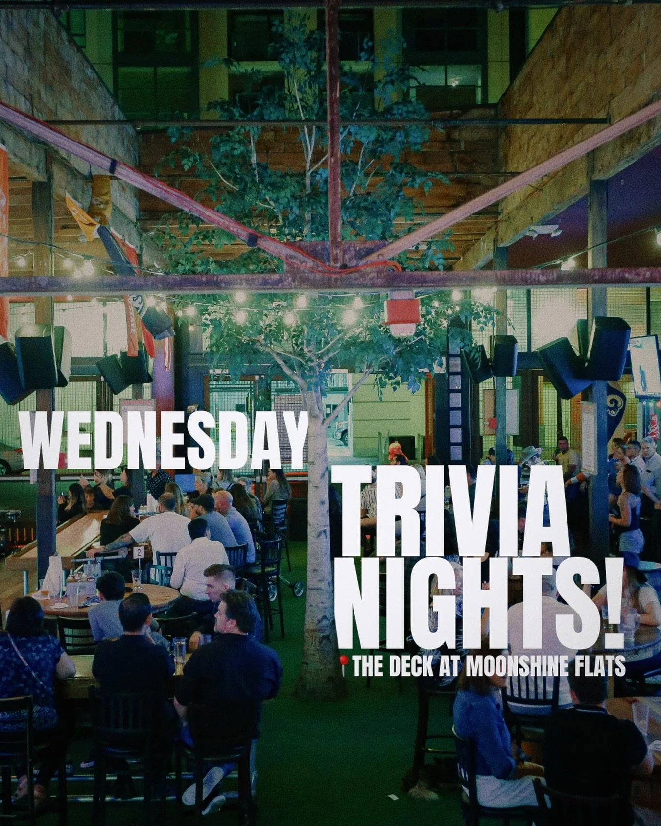 Get your thinkin&rsquo; AND your drinkin&rsquo; caps on! 🤠🧠🍻 Trivia Night with @rachelragetrivia kicks off tonight at 7PM. Enjoy Happy Hour &lsquo;til 9PM and $150 in prizes for the top three teams!