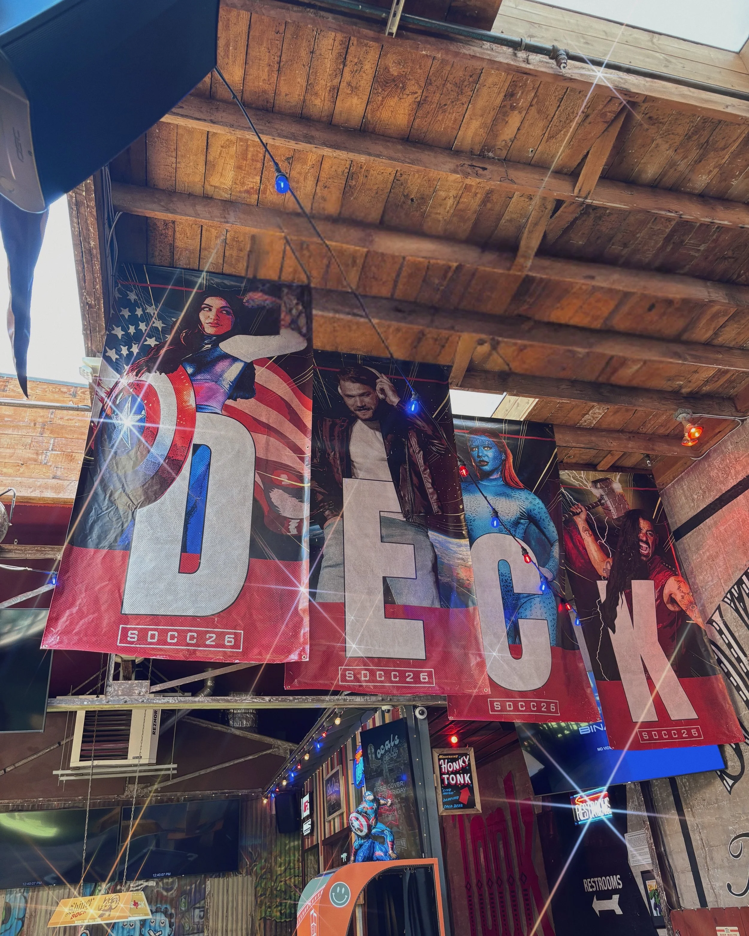 San Diego Comic-Con has arrived at The Deck🌟 Show your SDCC Badge at the door for FREE COVER all weekend long!

⠀⠀⠀⠀⠀⠀⠀⠀⠀⠀⠀⠀⣠⣶⣶⣶⣶⣤⡀⠀⠀⠀⠀
⠀⠀⠀⠀⠀⠀⠀⠀⠀⠀⠀⣼⣿⠋⠉⠉⠙⣿⣧⠀⠀⠀⠀
⠀⠀⠀⠀⠀⠀⢀⣠⣤⣴⣾⣿⠇⠀⠀⠀⠀⣿⣿⠀⠀⠀⠀
⠀⠀⠀⠀⣠⣶⣿⣿⣿⣿⣿⠏⠀⠀⠀⠀⠀⣿⣿⣄⠀⠀⠀
⠀⠀⢠⣾⣿⣿⣿⣿⣿⣿⠏⠀⠀⠀⠀⠀⠀⣿⣿⣿⣷⡀⠀
⠀⢠⣿⣿⣿⣿⣿⣿⣿⠏⠀⠀⢀⡄⠀⠀⠀