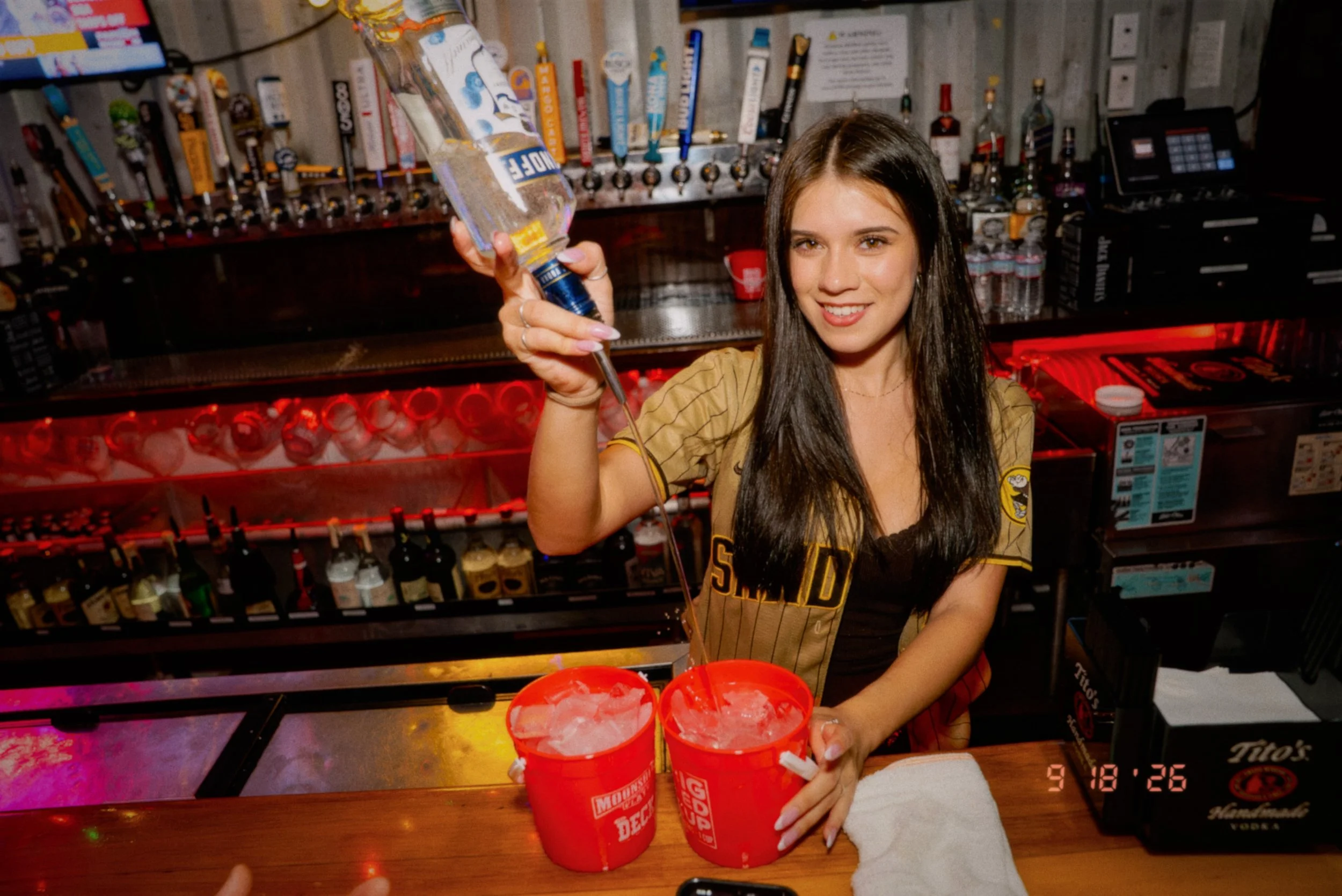 Why only get one bucket when you can get two? We&rsquo;re pouring boozy buckets, slushies &amp; beers all game day long ⚾️🤎💛