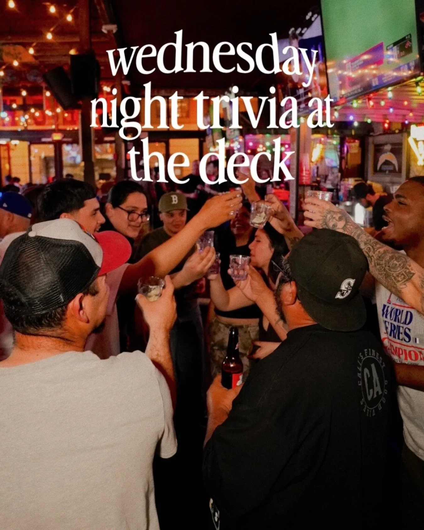 Cheers to Wednesday Trivia and Happy Hour &rsquo;til 9pm!⋆˙🥂⟡⋆