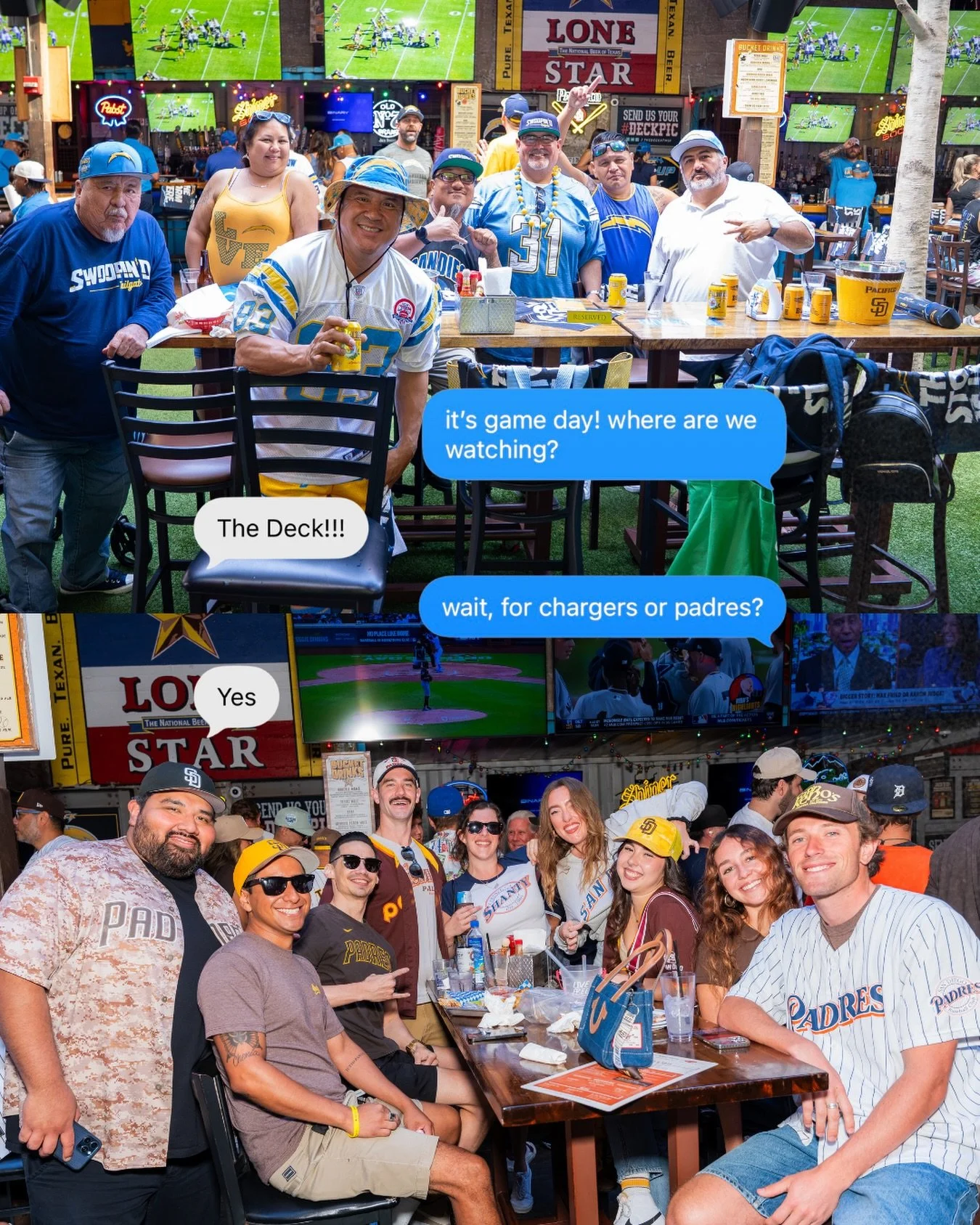 Chargers at 10AM + Padres at 12:10PM = The Deck ALL DAY
