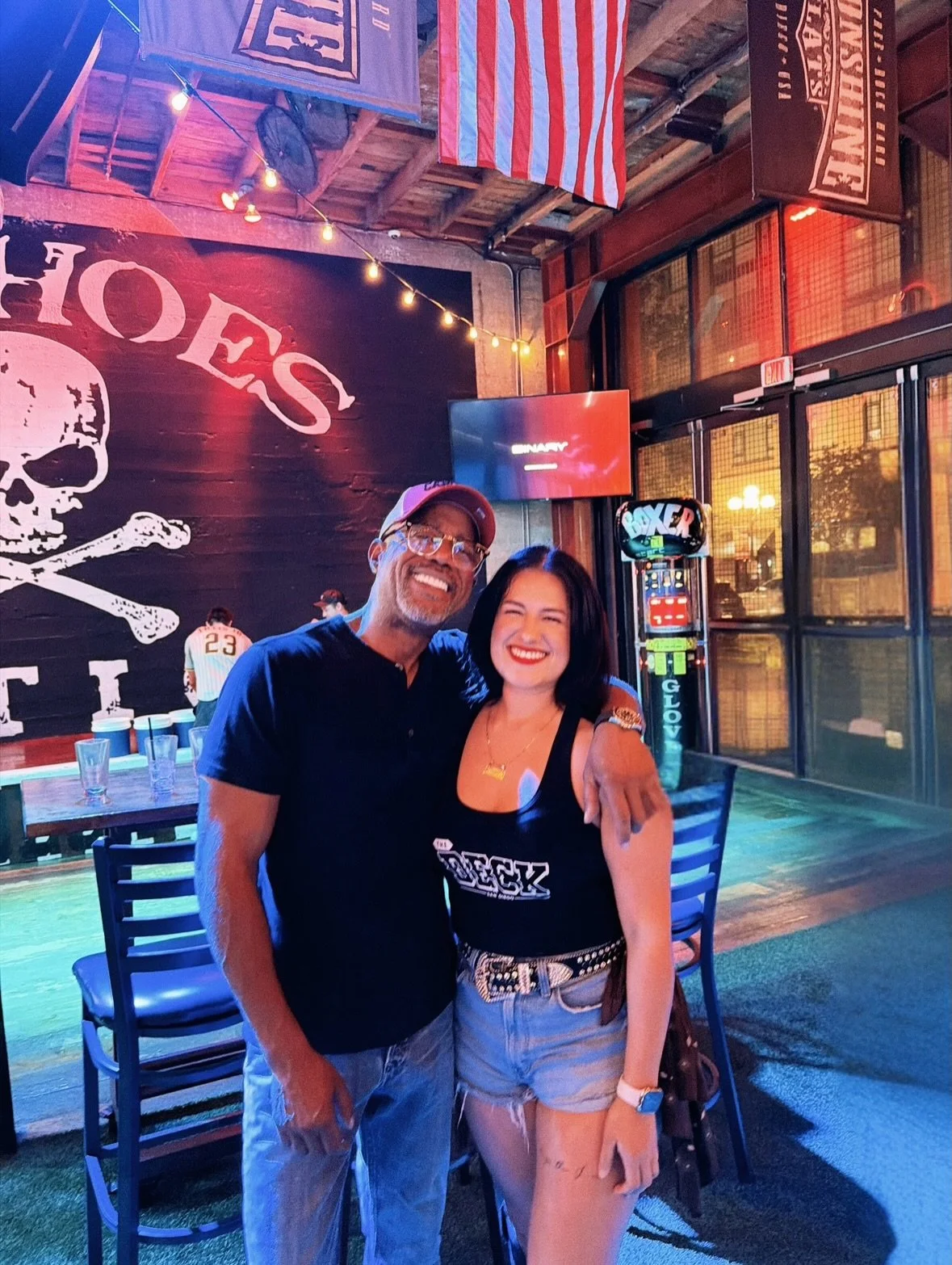 Never know who you&rsquo;ll run into at The Deck 🤠  We&rsquo;re rockin&rsquo; like a wagon wheel all weekend, come say hi