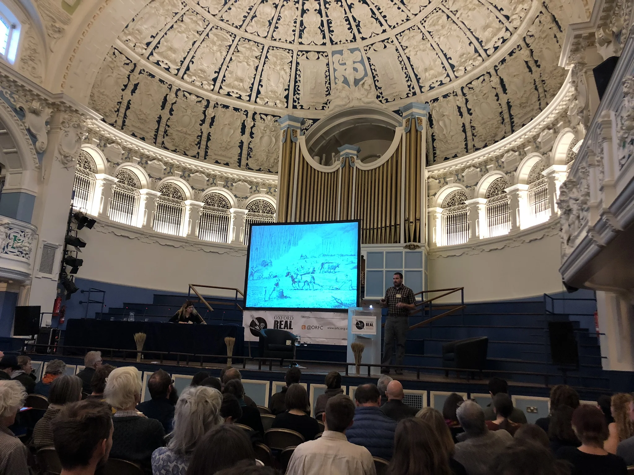Watching a fascinating presentation on silvopasture at ORFC 2019