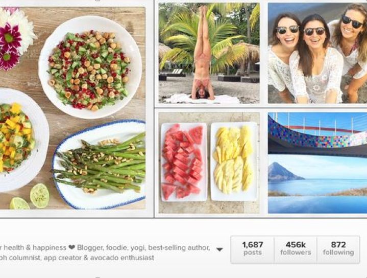 Detox your social media of ‘bikini bodies’, prescriptive diets, and anyone doing a handstand on a beach.Image from Deliciously Ella’s Instagram account in 2017.