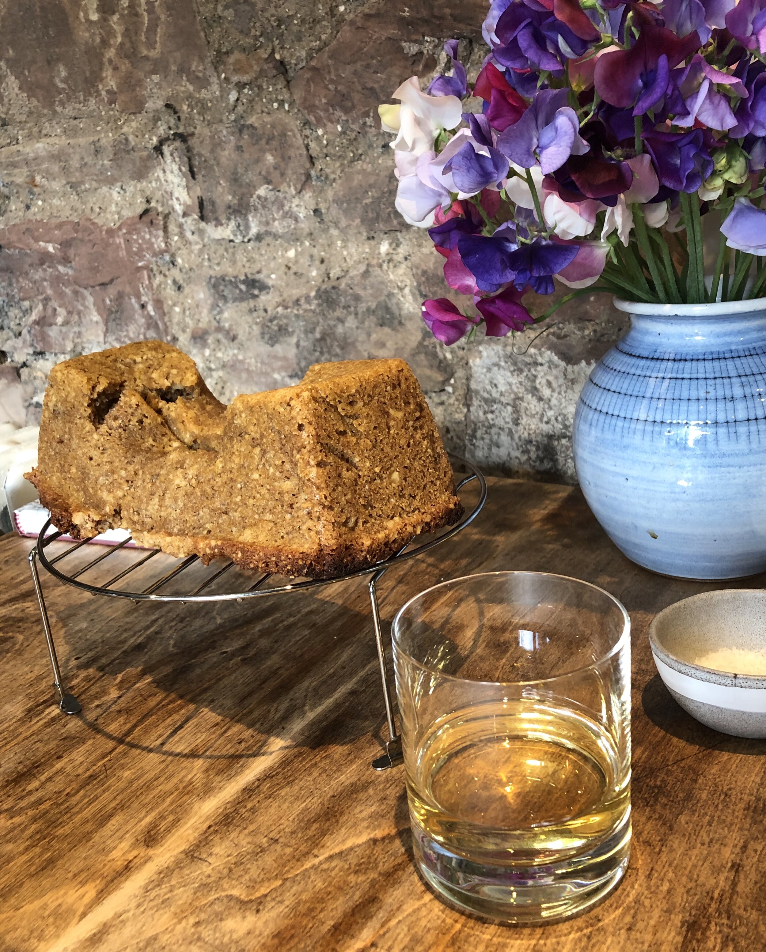 “Collapsed Walnut Munge” - a baking fail that inspired a big whisky to cheer us up.