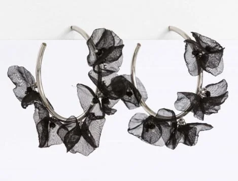 Stella and gemma- Black rosa hoop earring