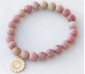 Cloud Nine Rhondite Bracelet with Gold Trinket