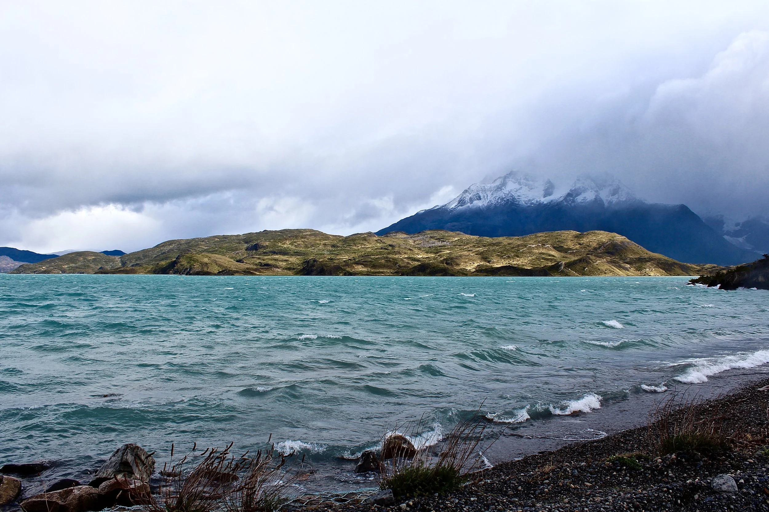 Shores of Lago Sarmiento, one of four well-known lakes in Torres del Paine