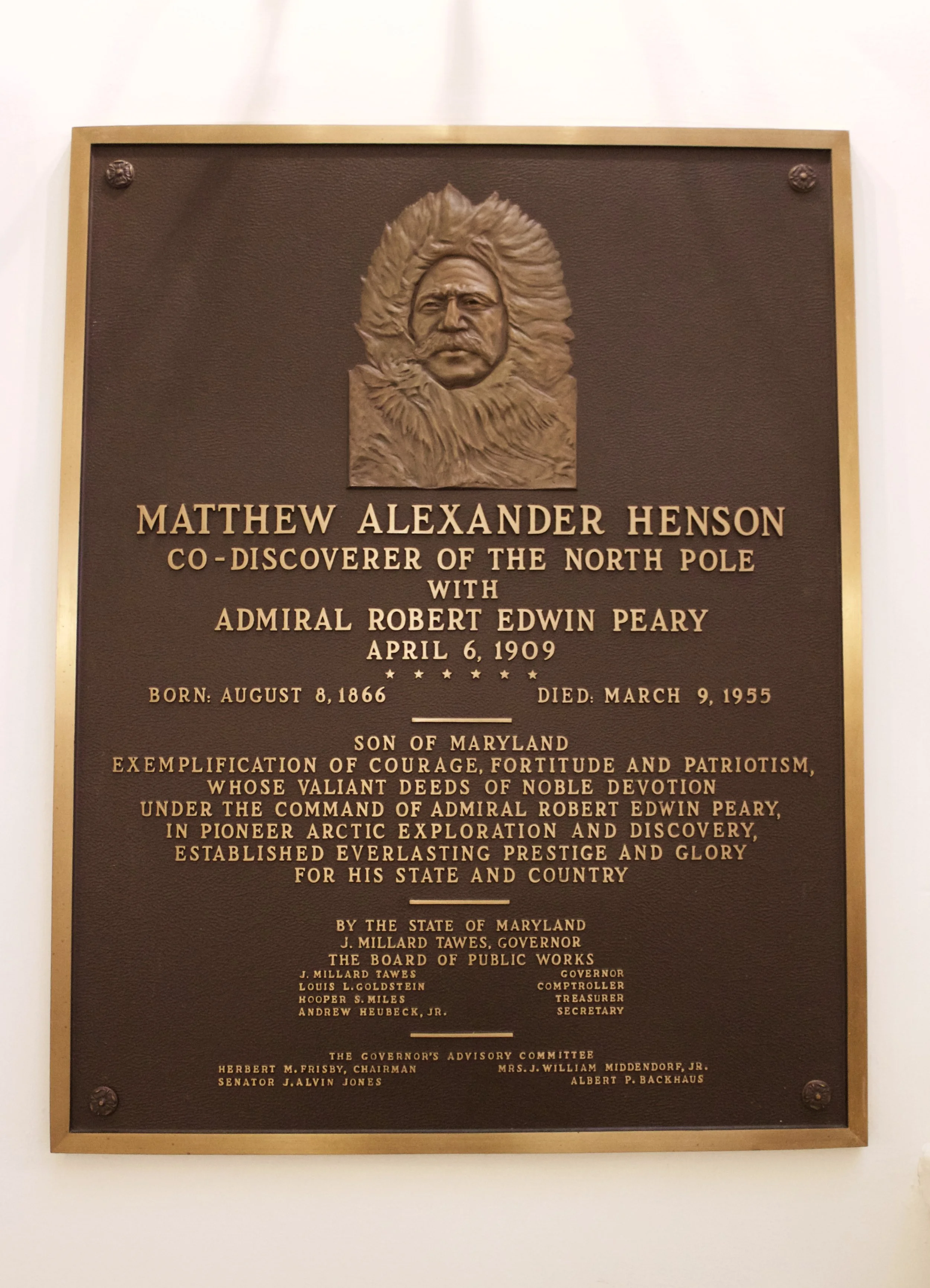 Matthew Henson, co-disocverer of the North Pole, was born in Maryland in 1866