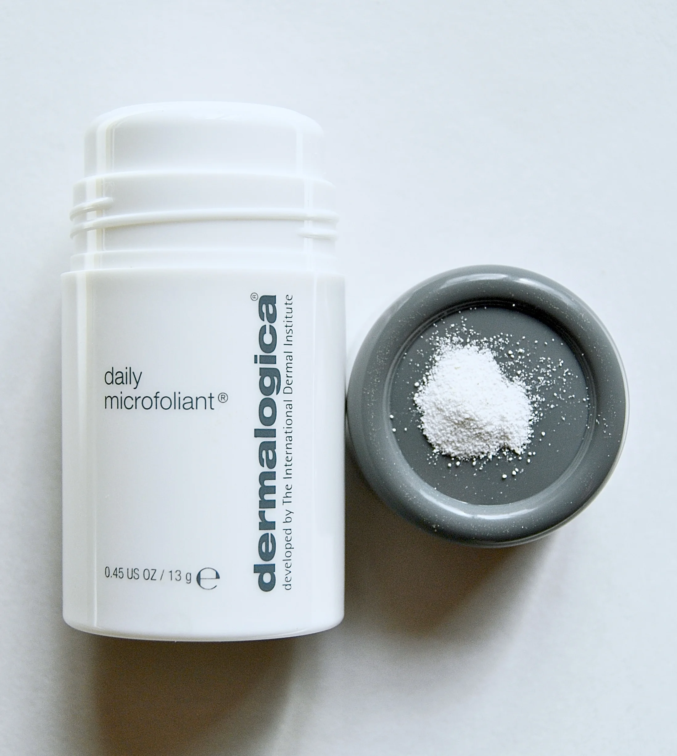 Rice-based powder formulation (poured onto cap for better visual) is activated once water is added
