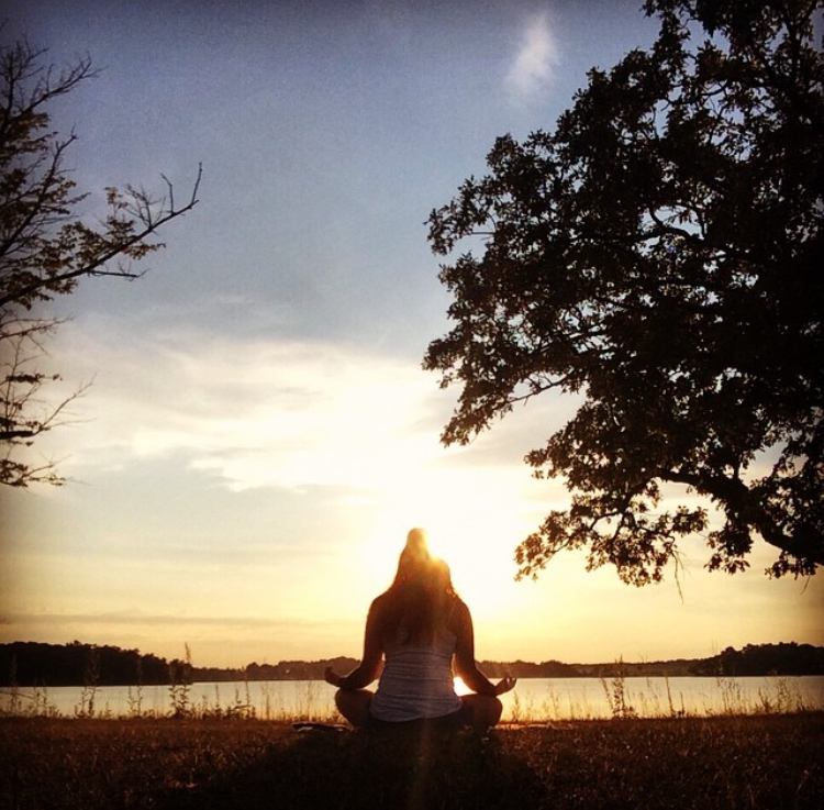 Sunset meditation at Loon Lake in Vergas, Minnesota.