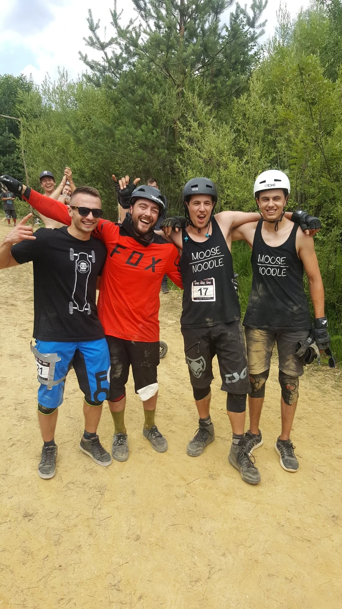 Kody (red shirt) and Matt (#17) after some races at the World Mountainboard Championships