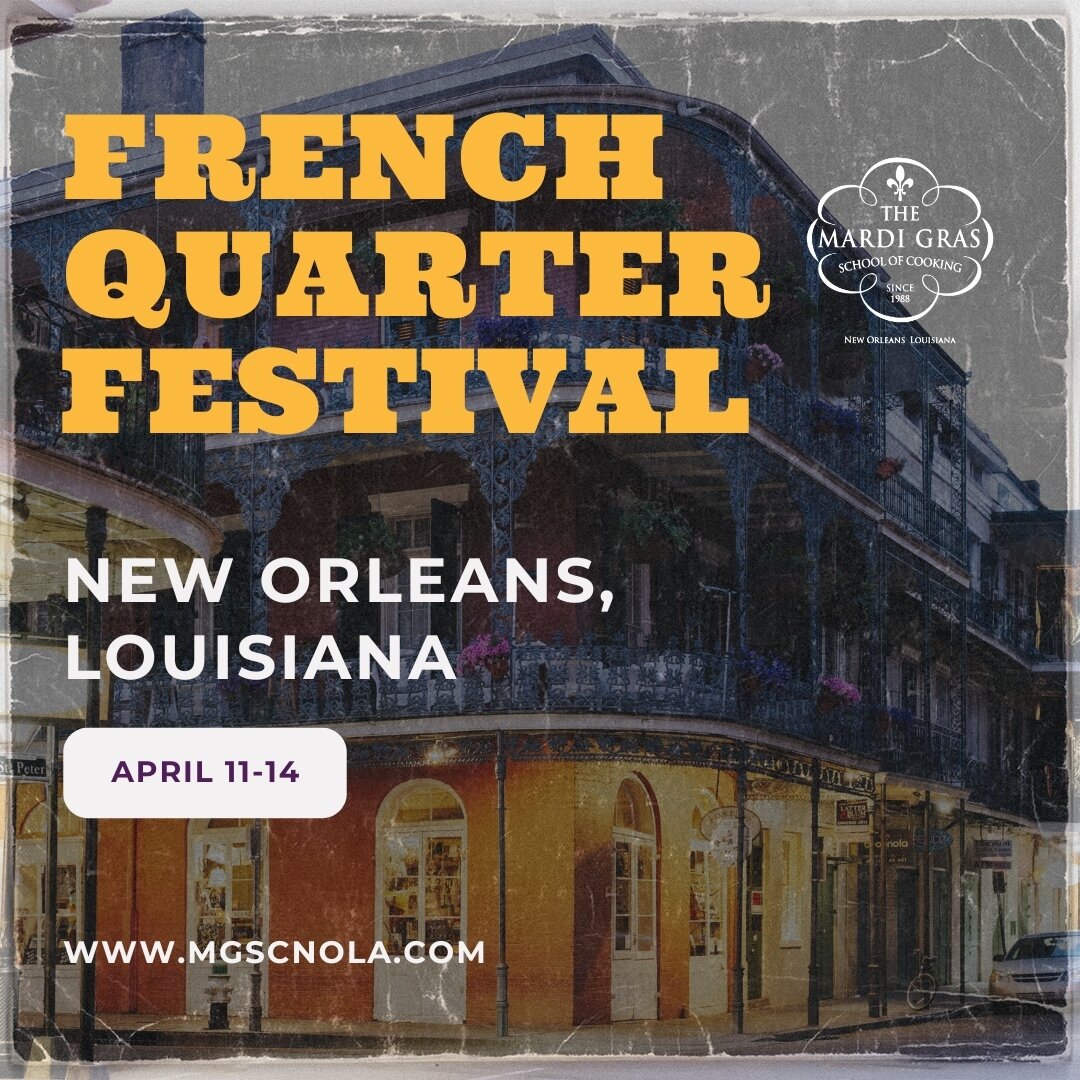 Dance to the rhythm of NOLA at the French Quarter Festival and spice up your experience with a cooking class at Mardi Gras School of Cooking. Unleash your culinary creativity and savor the local flavors! Book your class now at mgscnola.com
#FrenchQua