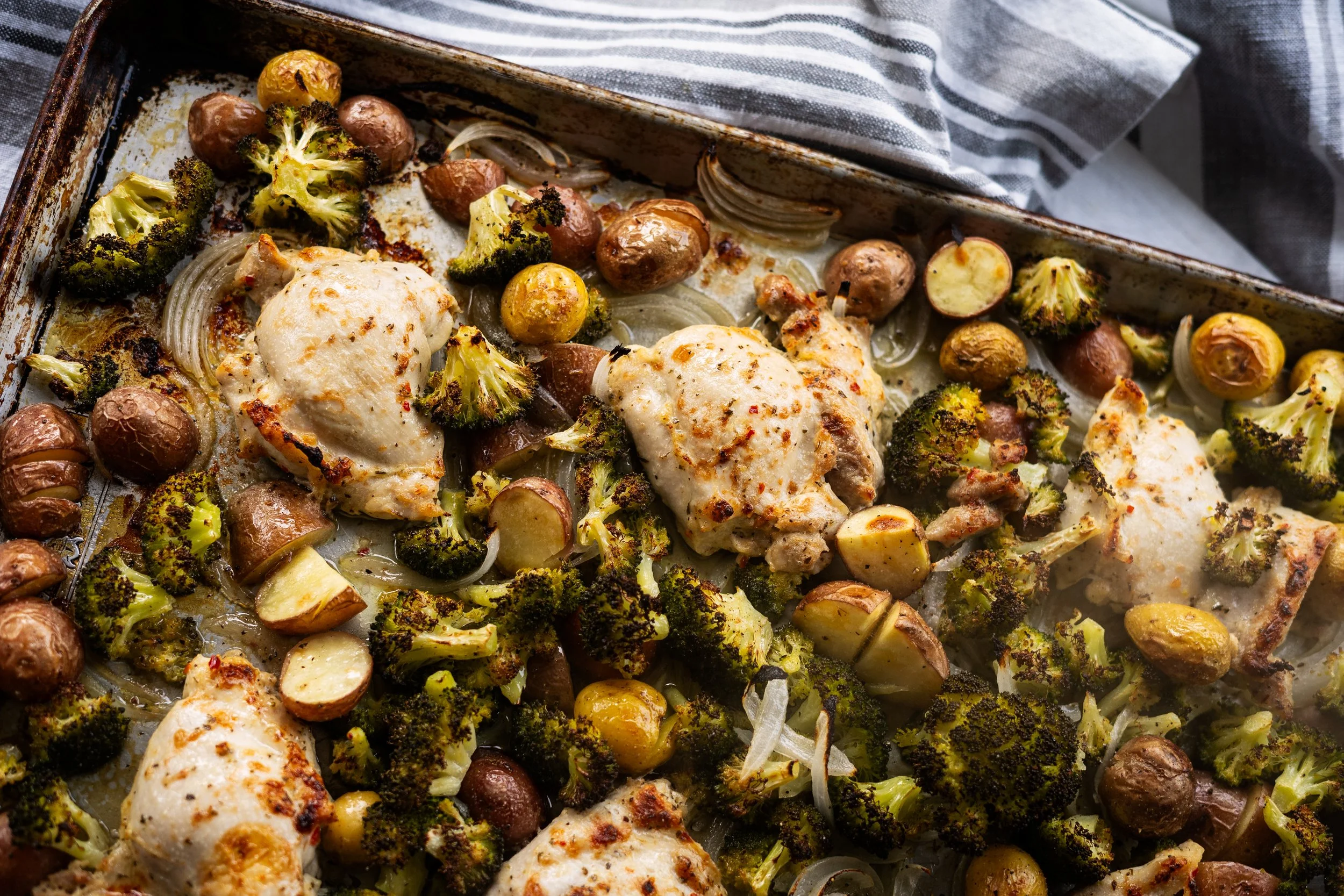 Sheet Pan Parmesan Garlic Chicken Thighs