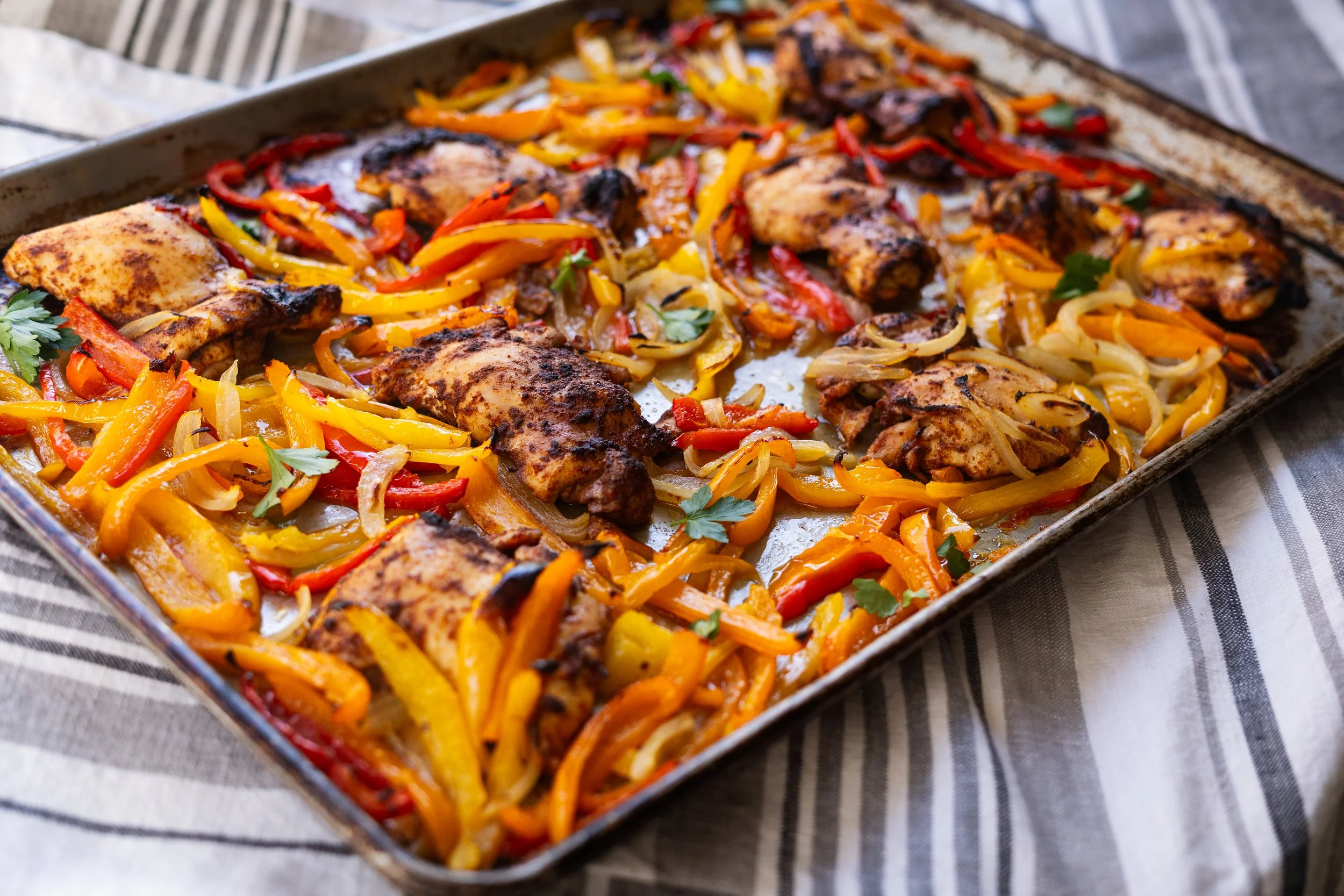 Sheet Pan Chichen Thigh Fajitas