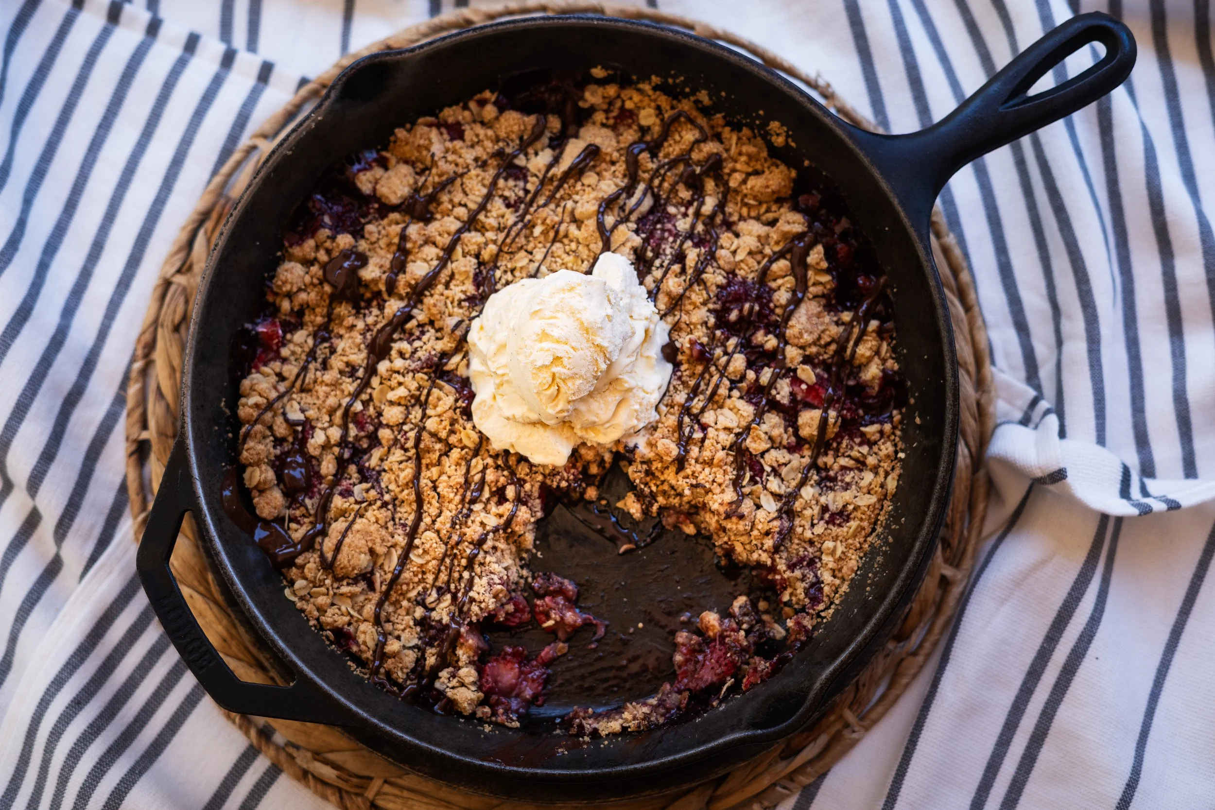 Strawberry Crisp with PB Oat Crumble