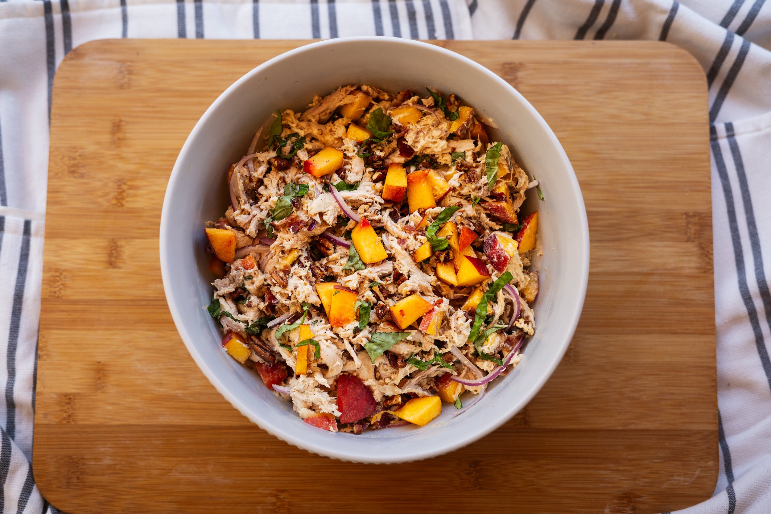 Hot Honey Peach Chicken Salad