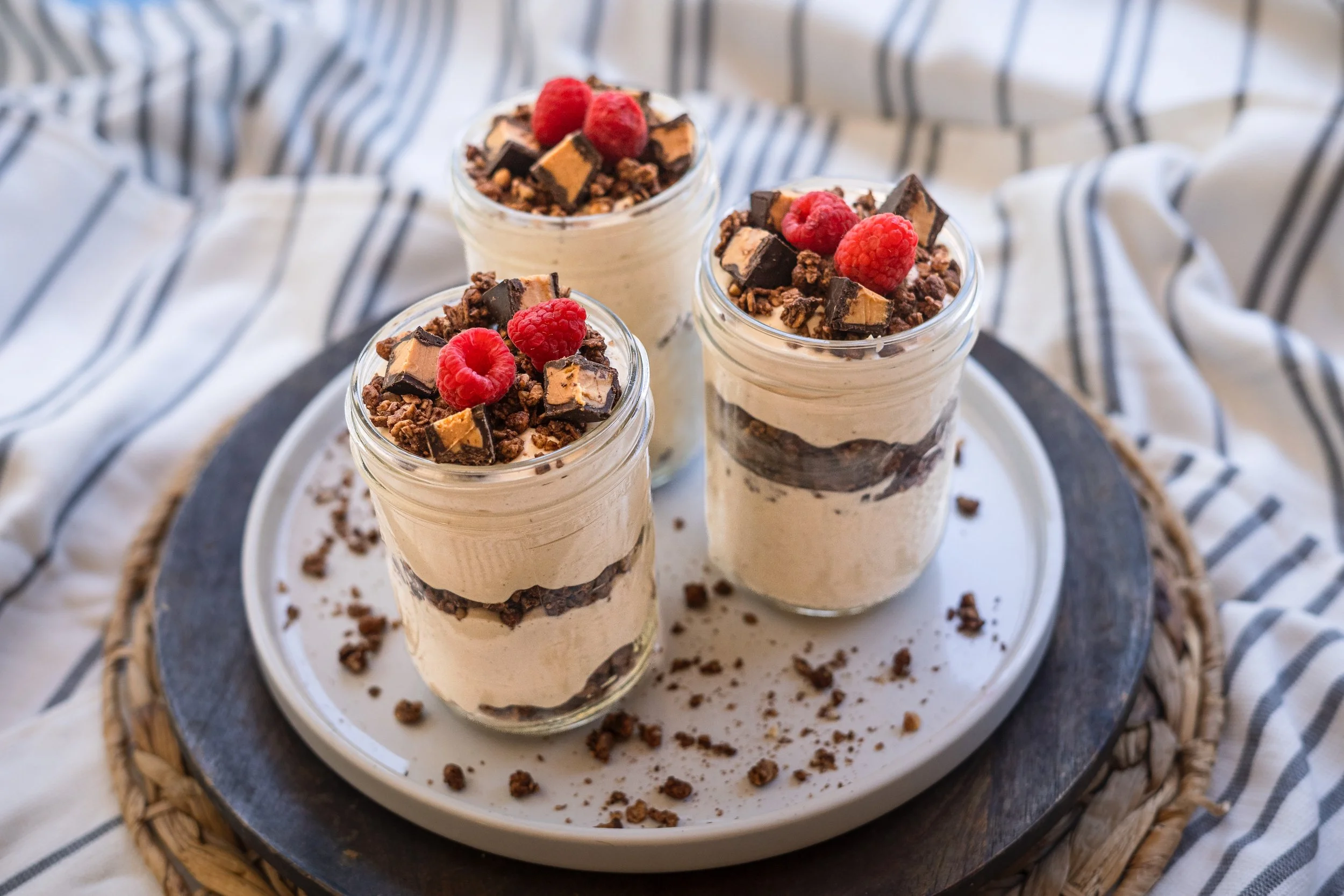  Protein Peanut Butter Cup Cheesecake jars