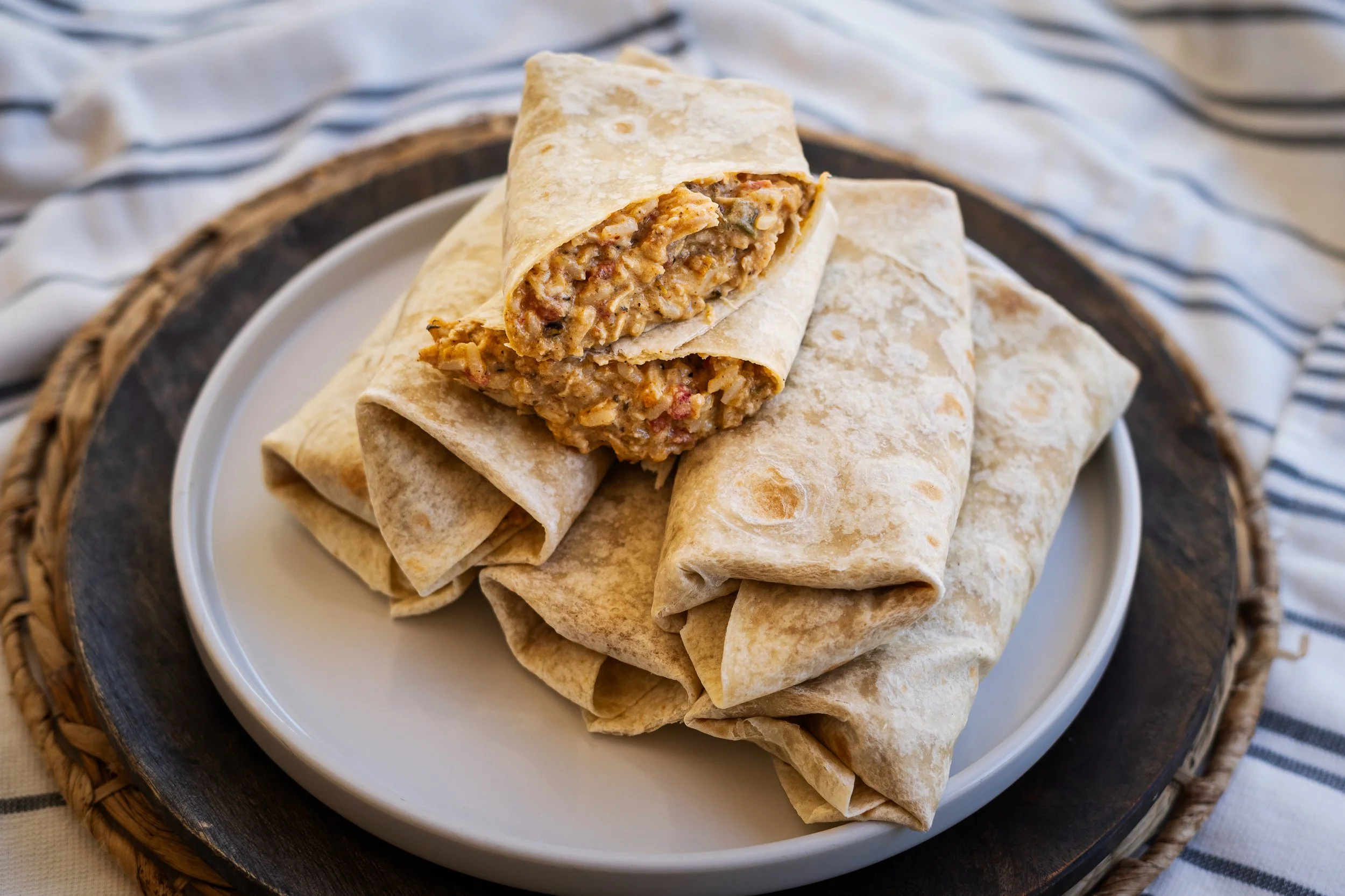 Cheesy Chicken &amp; Rice Burritos