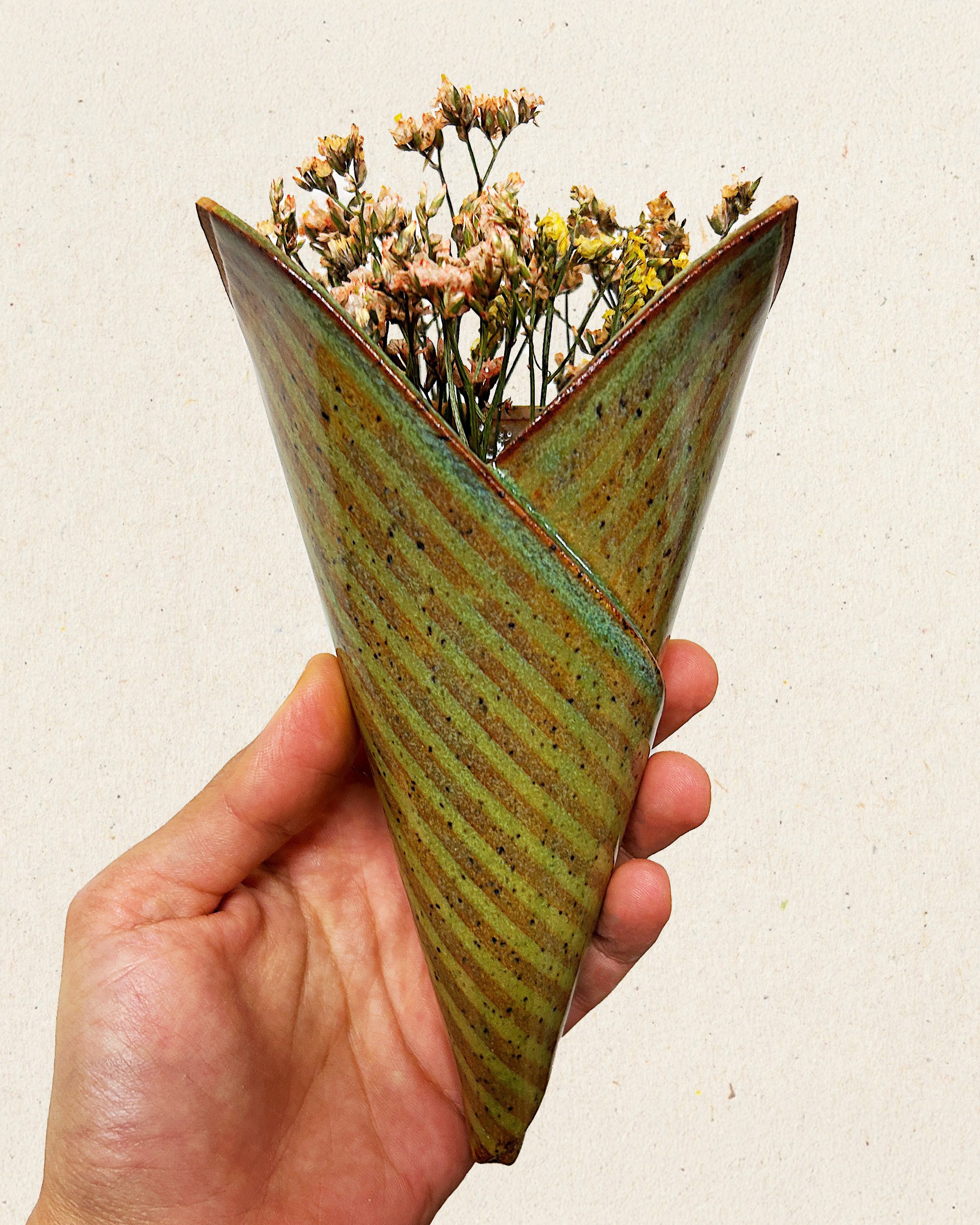 Shino Stripe + Spring Green — 7" (Pistachio Honey Cake) Sold