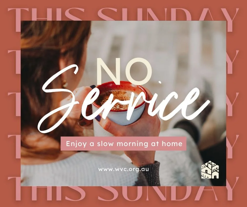 No church gathering this Sunday, the 5th.

Every 5th Sunday of the month we press pause, take a breath, and make space for rest, family, friendship, and the ordinary goodness of a slower Sunday.

So we won&rsquo;t be meeting at the RSL this week.

En